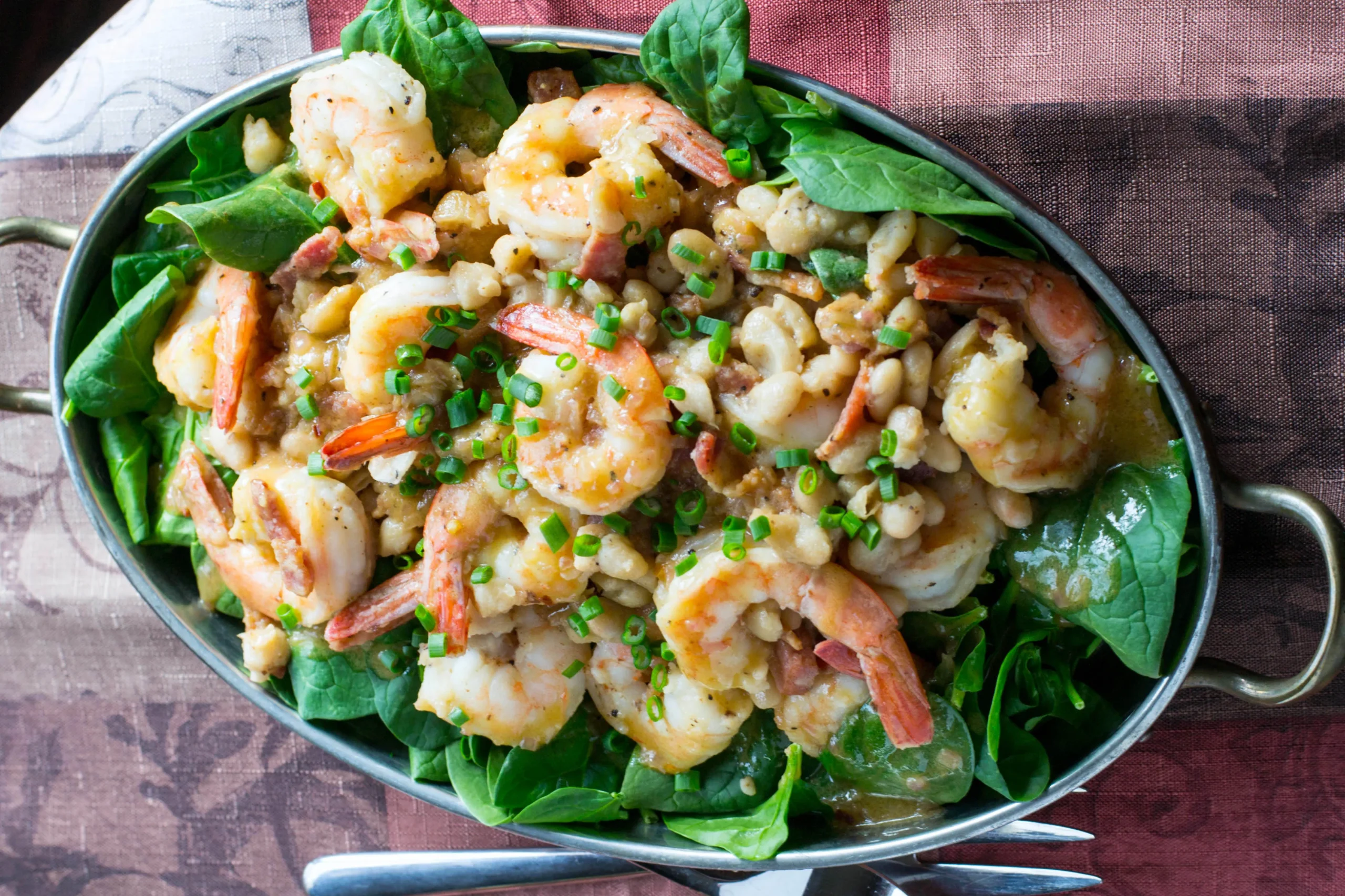 Spinach and Shrimp Salad with Orange Vinaigrette