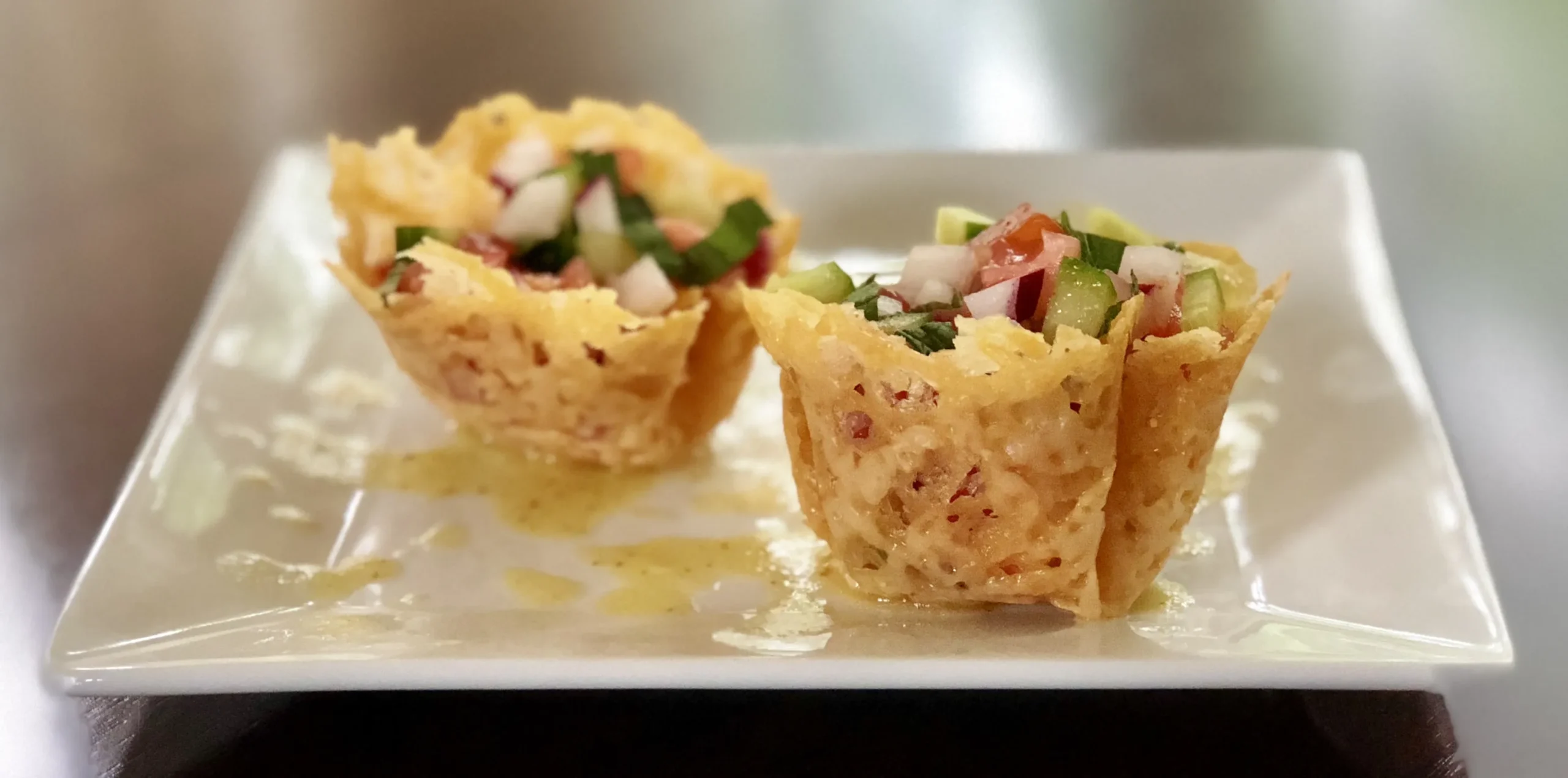 Spring Salad in Frico Cups
