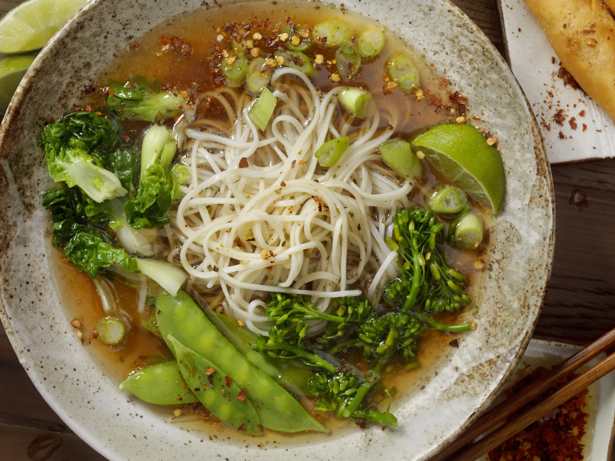 Spring Vegan Miso Soup with Yuba Gluten Free Noodles