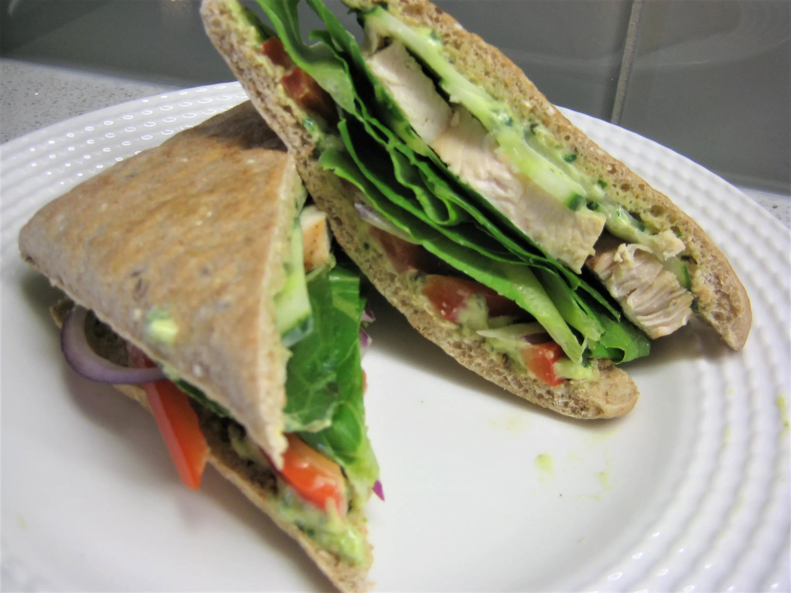 Sprouted Grain Chicken Pesto Sandwich