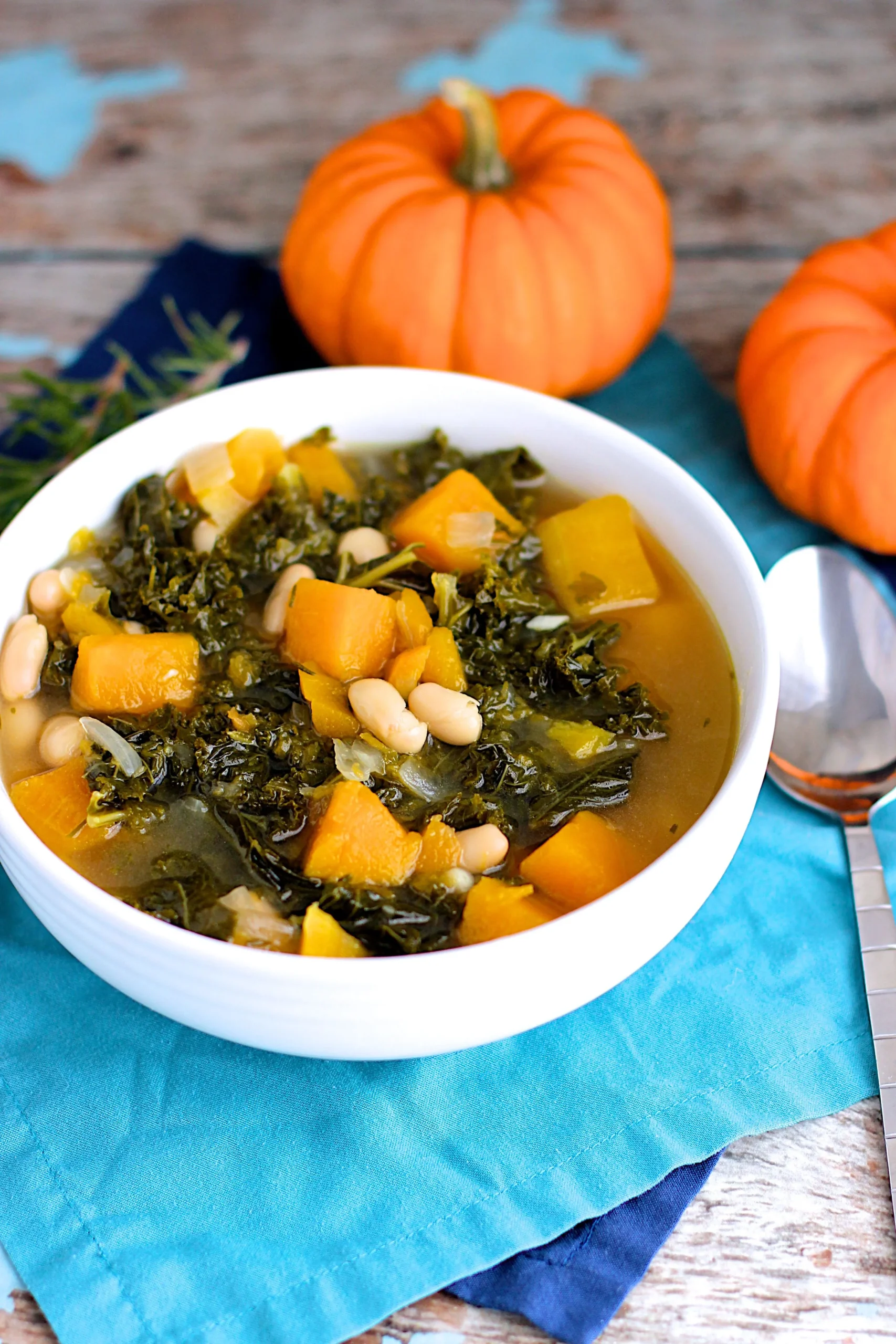 Squash Kale and White Bean Stew