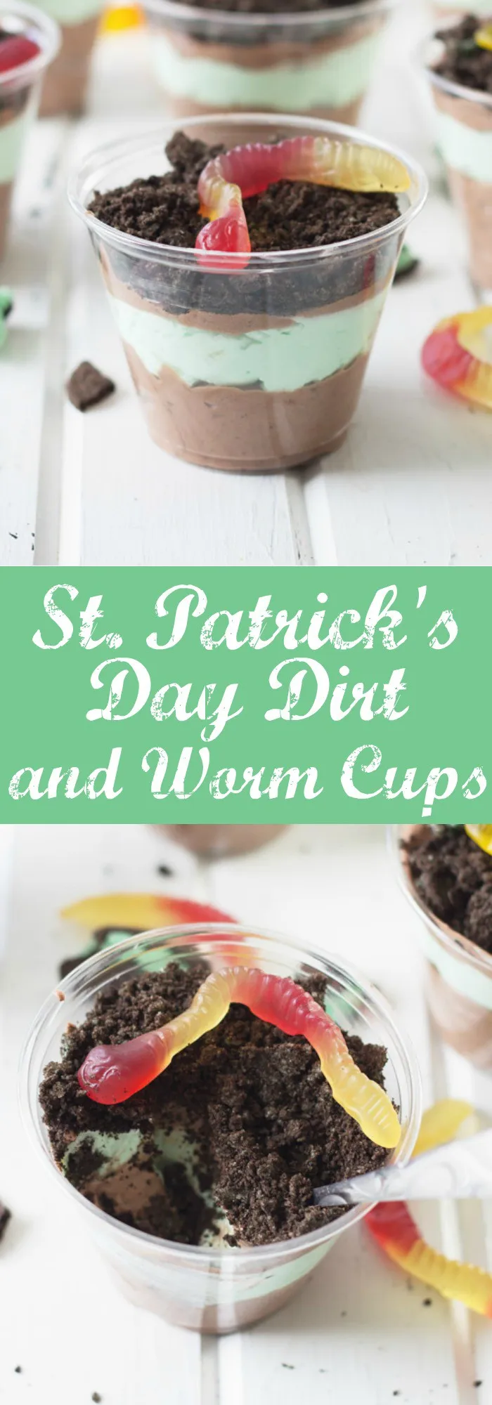 St Patrick's Day Dirt and Worm Cups