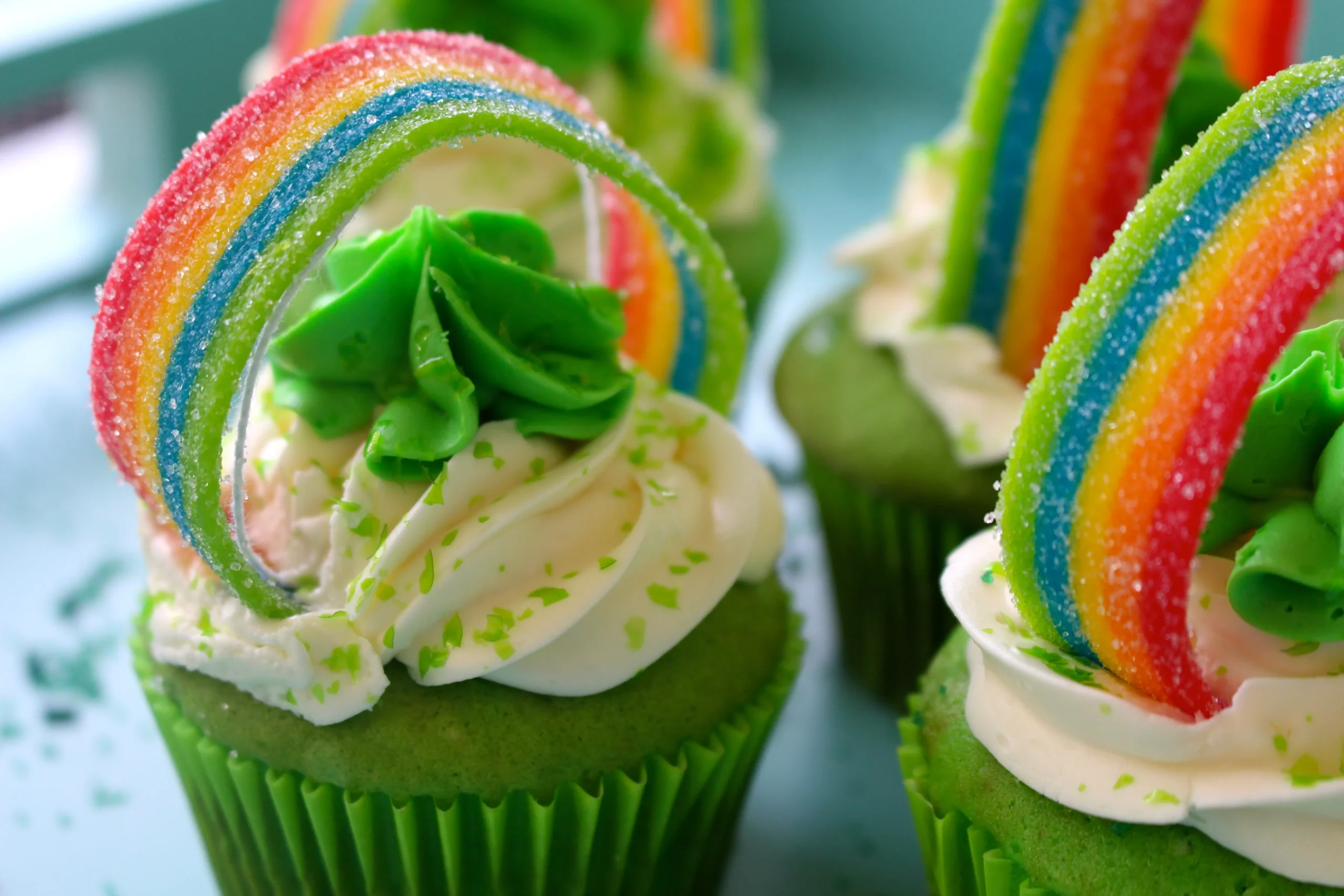 St Patrick's Day Rainbow Cupcakes