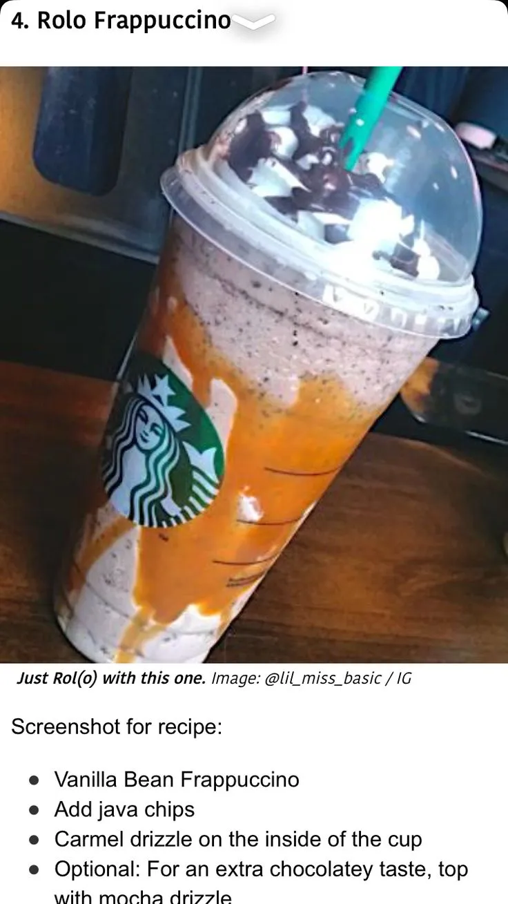 Starbucks Secret Menu Rolo Frappuccino