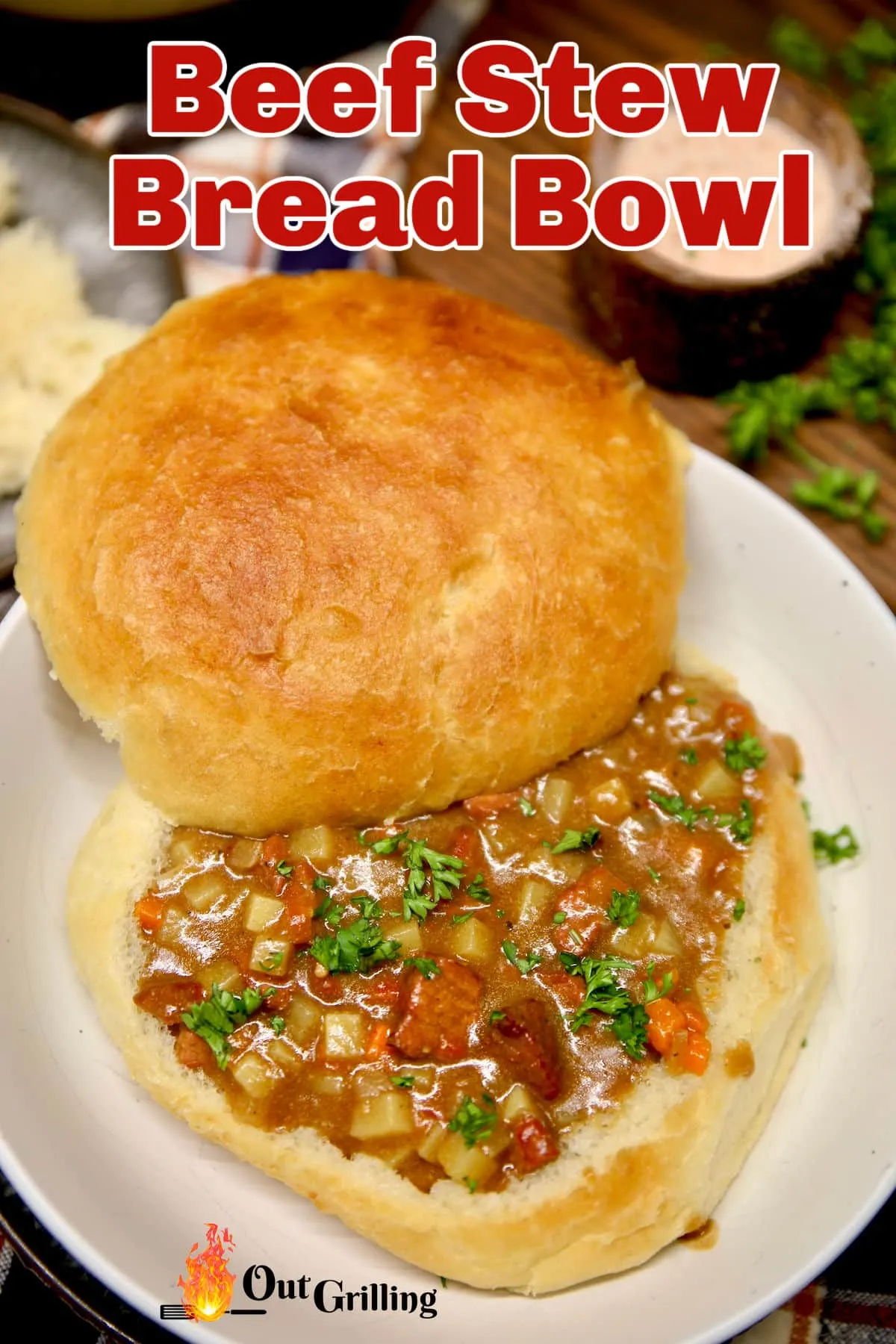 Steak Stew Bread Bowl