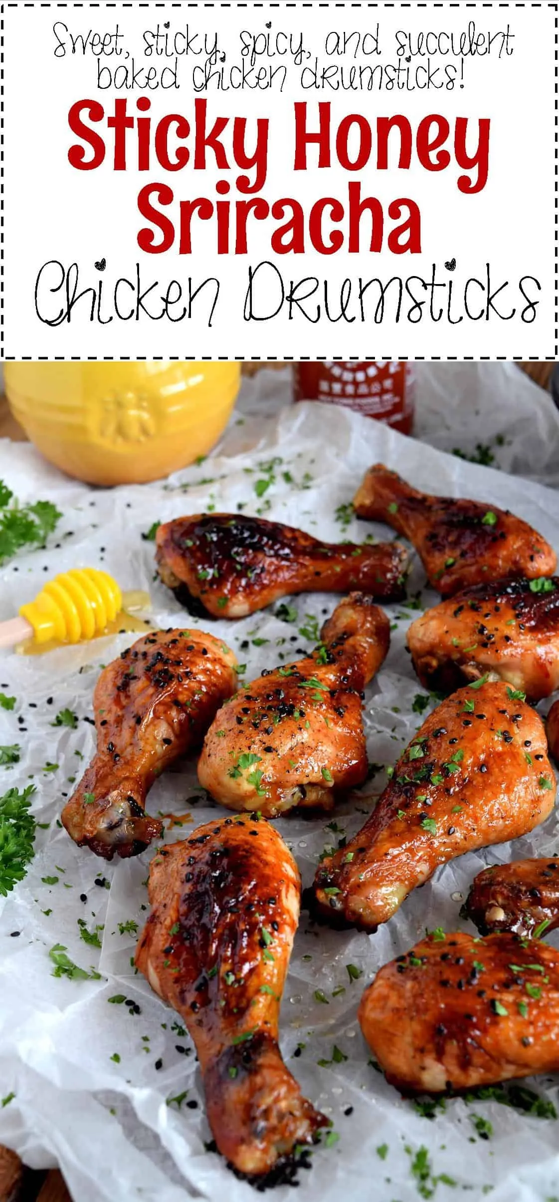 Sticky Honey Sriracha Drumsticks