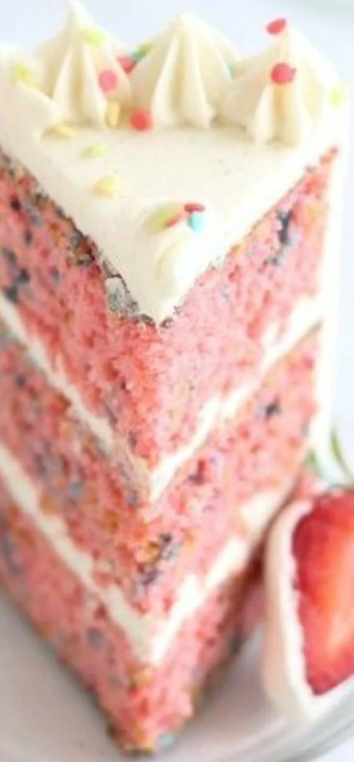 Strawberry Confetti Cake and Vanilla