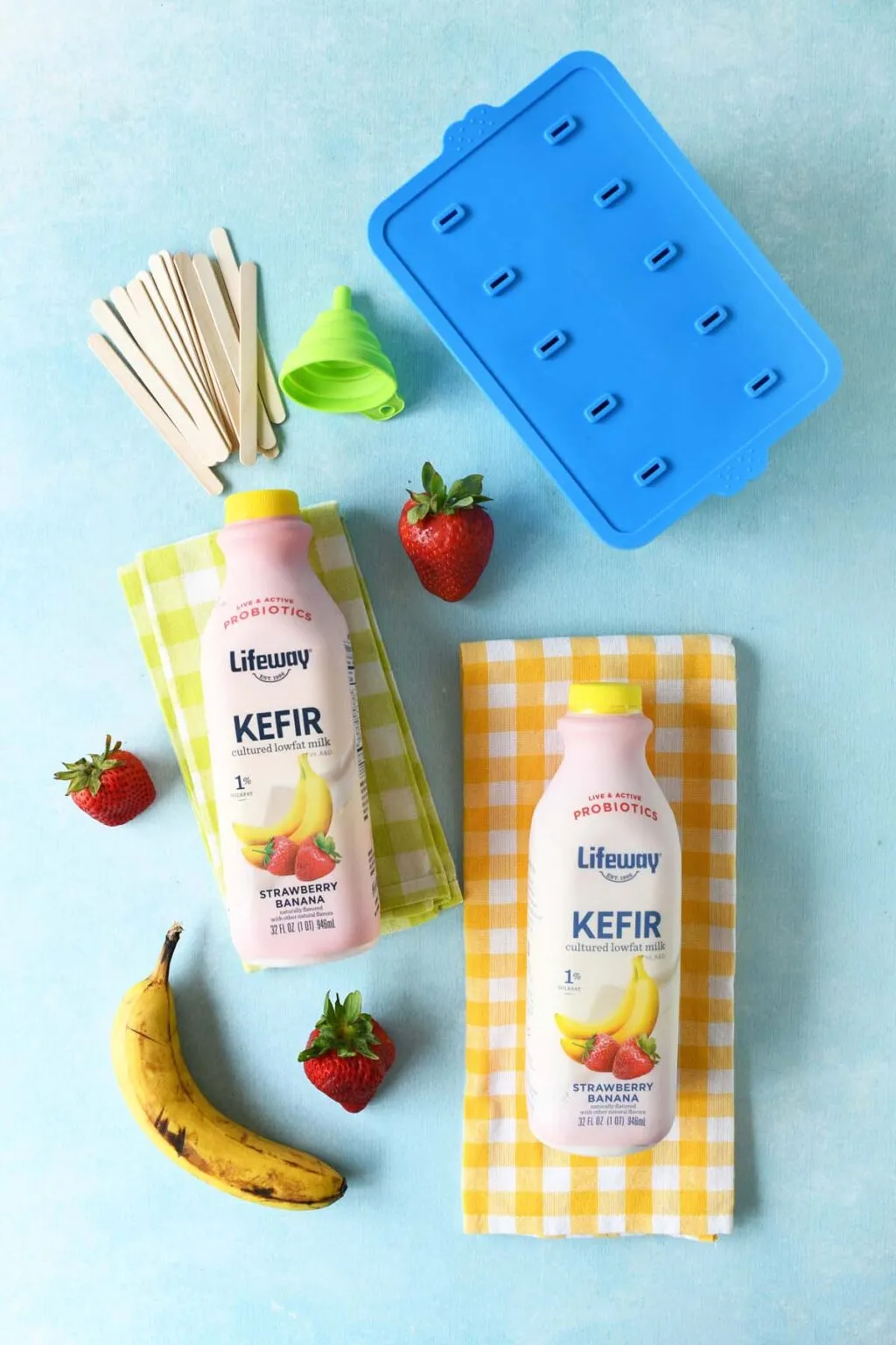 Strawberry Mango Kefir Ice Pops
