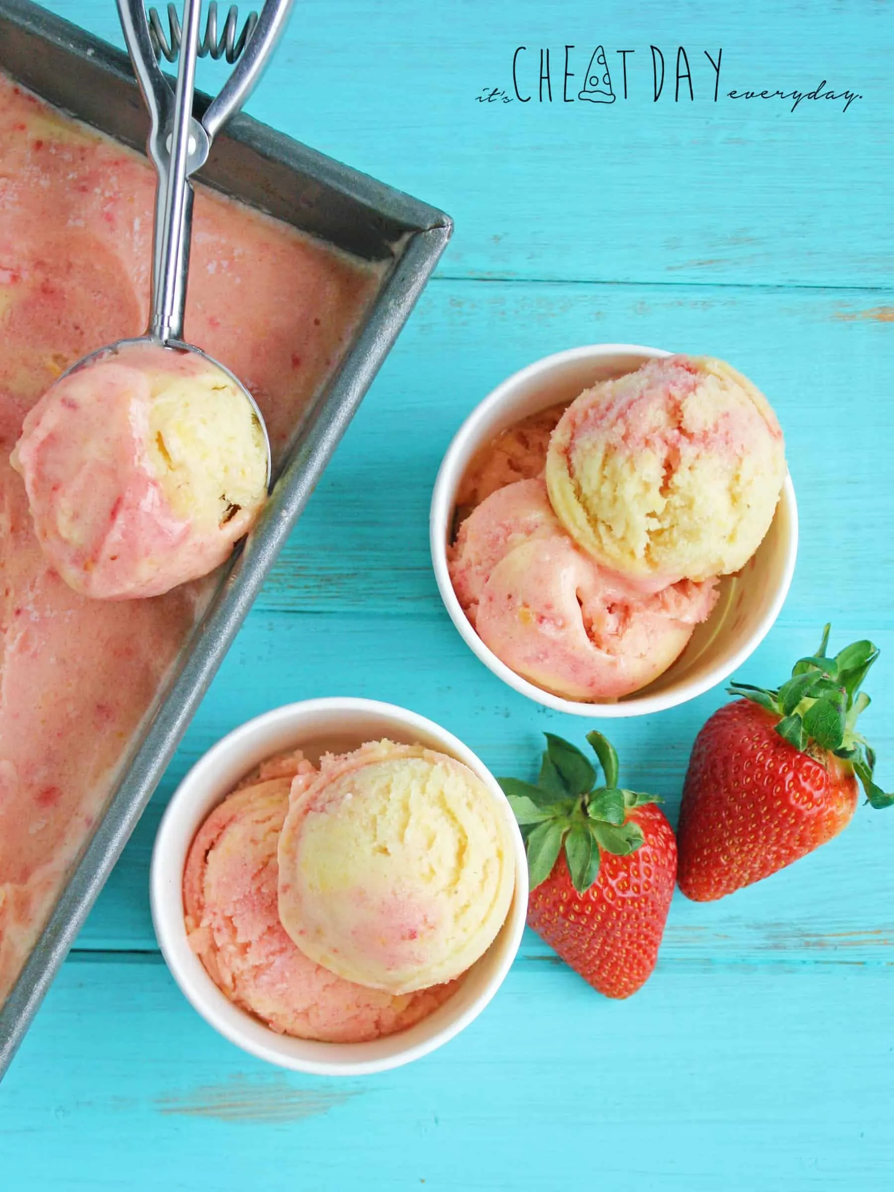 Strawberry Mango Swirl Ice Cream