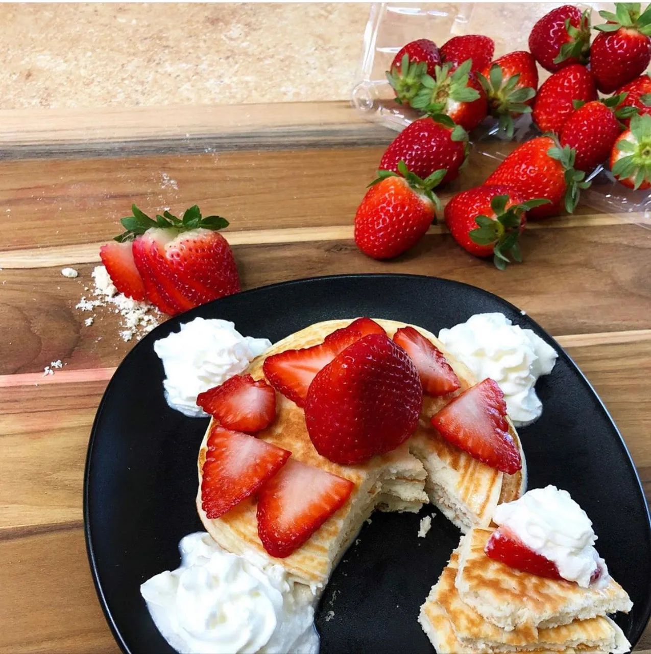 Strawberry Shortcake Protein Pancakes