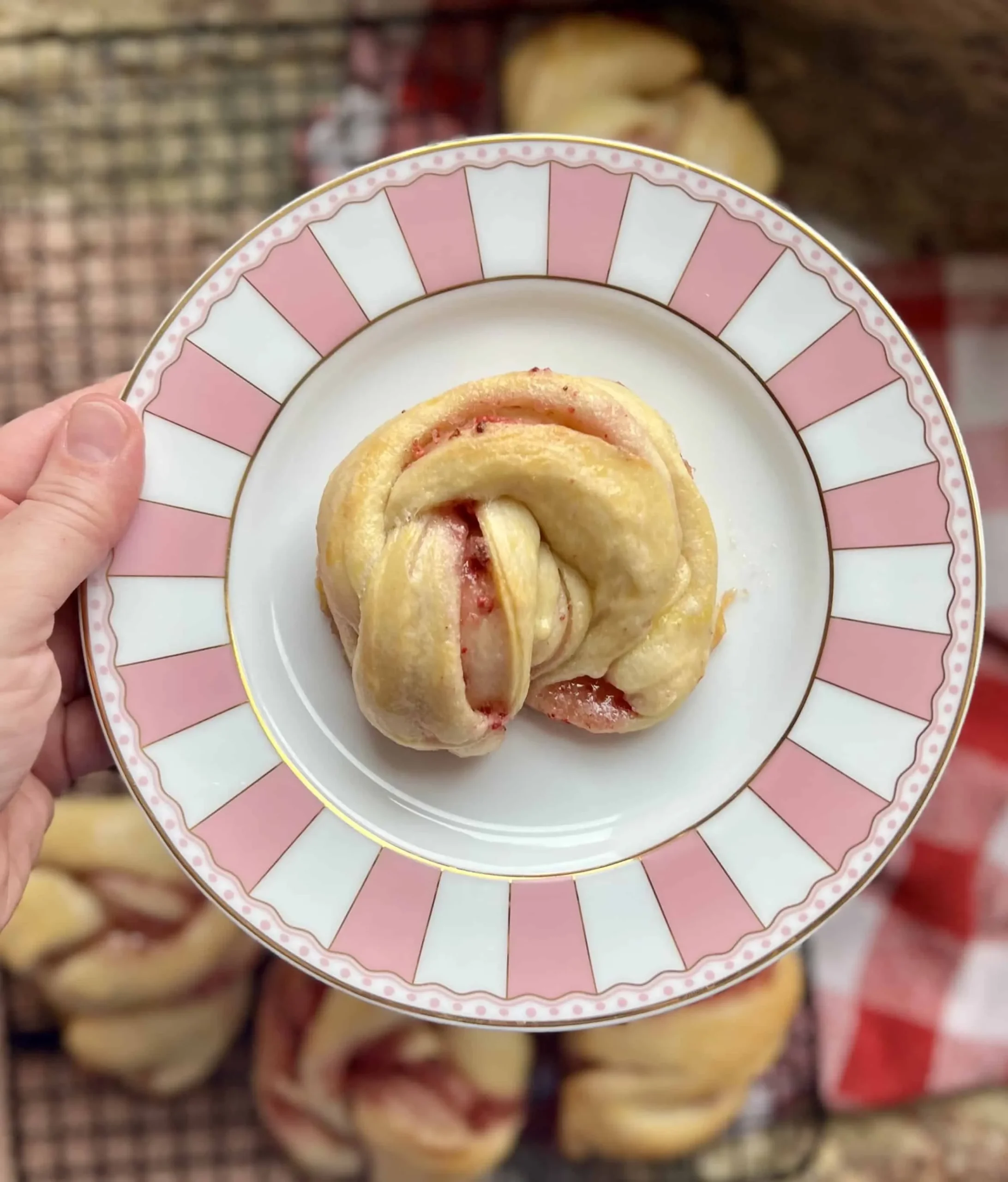 Strawberry Sourdough Babka Buns