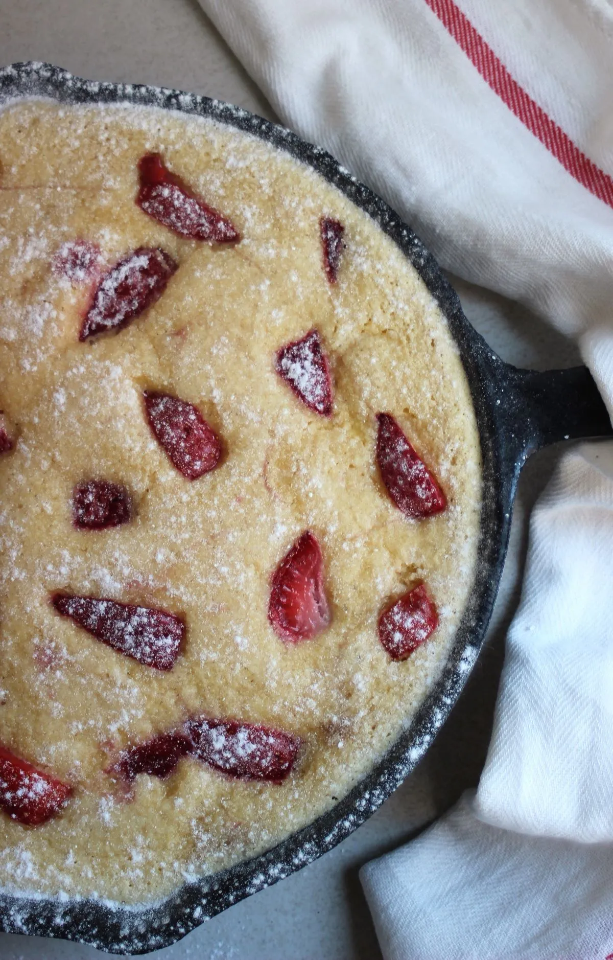 Strawberry and Almond Clafouti - Kitchenloose