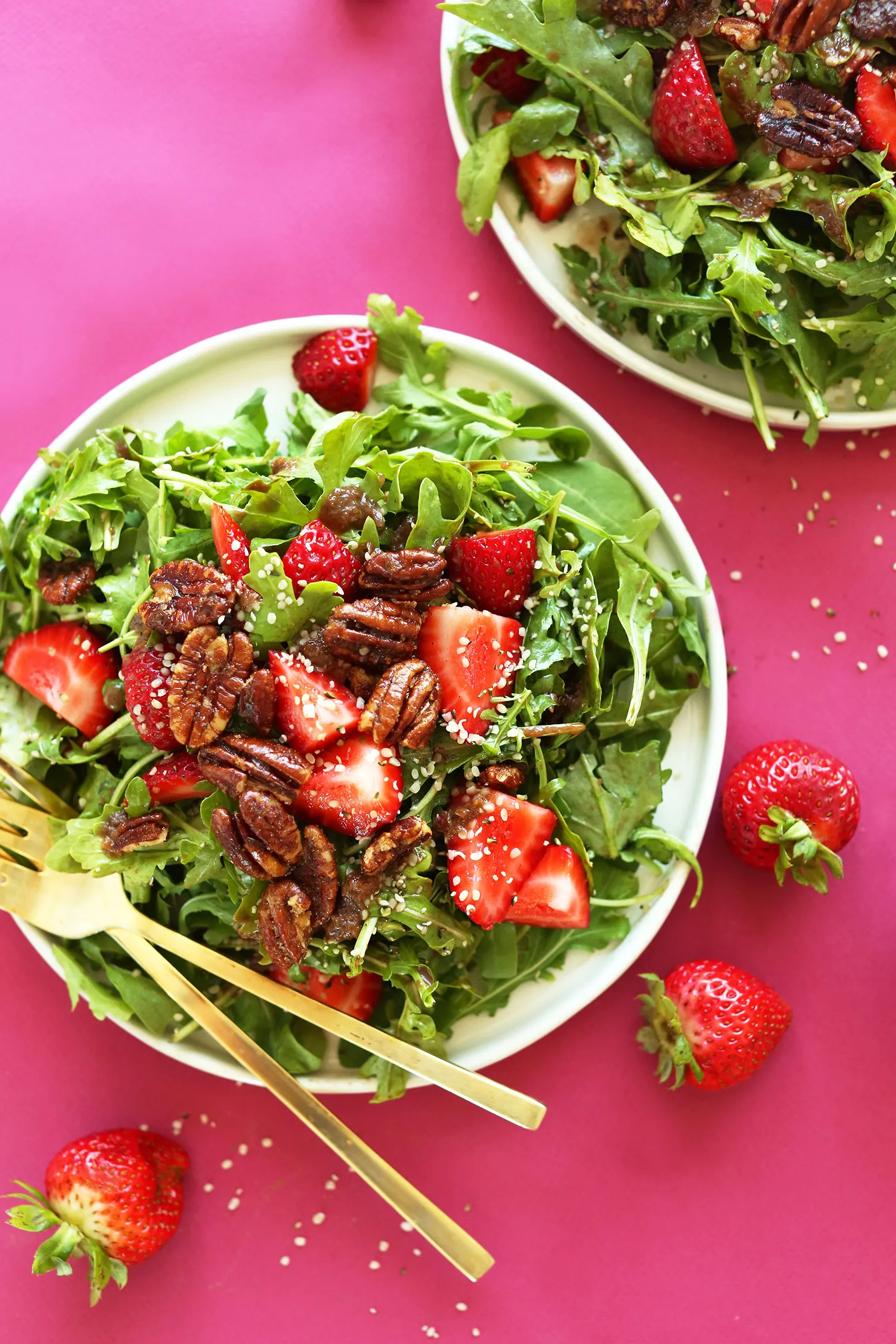 Strawberry and Arugula Salad with Manchego Fricos