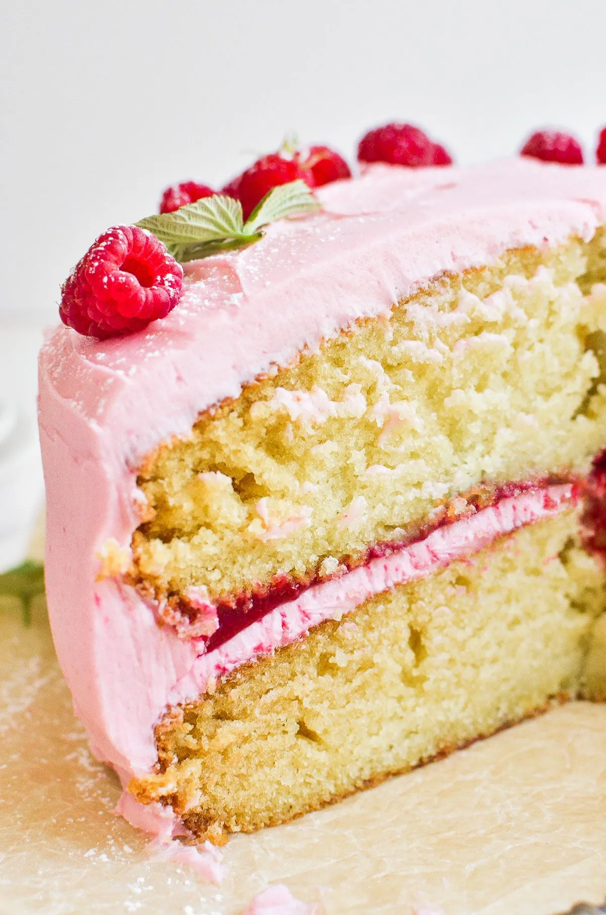 Sugar Cookie Cake with Raspberry Buttercream