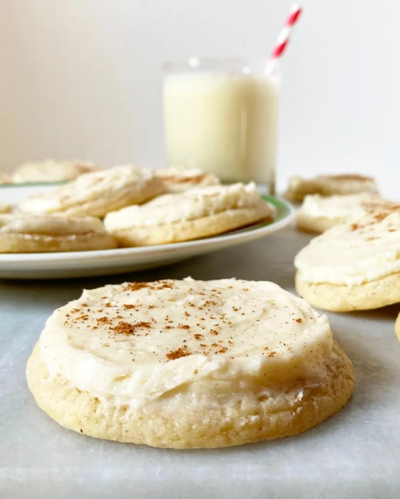 Sugar Cookies with Eggnog Frosting