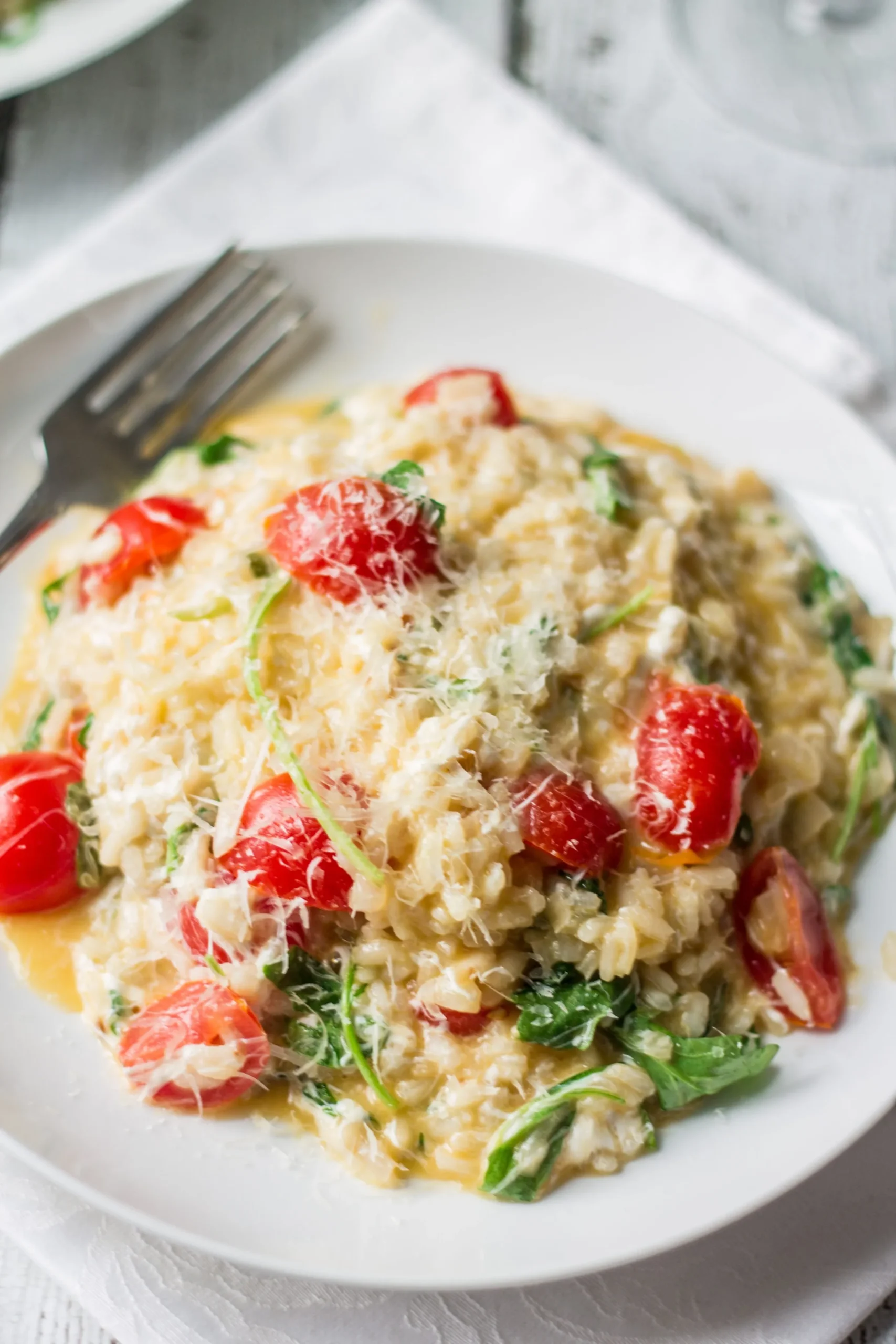 Summer Barley Risotto with Sweet Corn, Roasted Tomato, and Basil