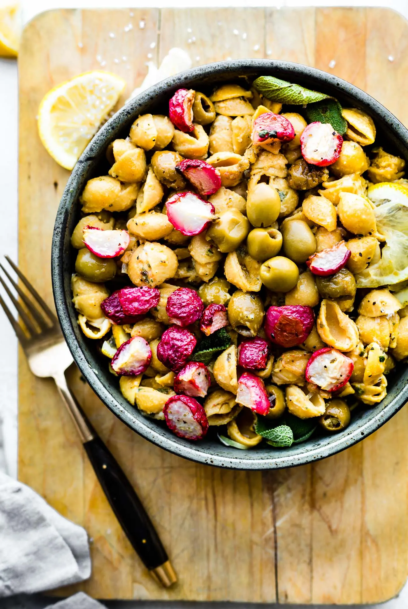 Summer Veggie Pasta with Roasted Radishes