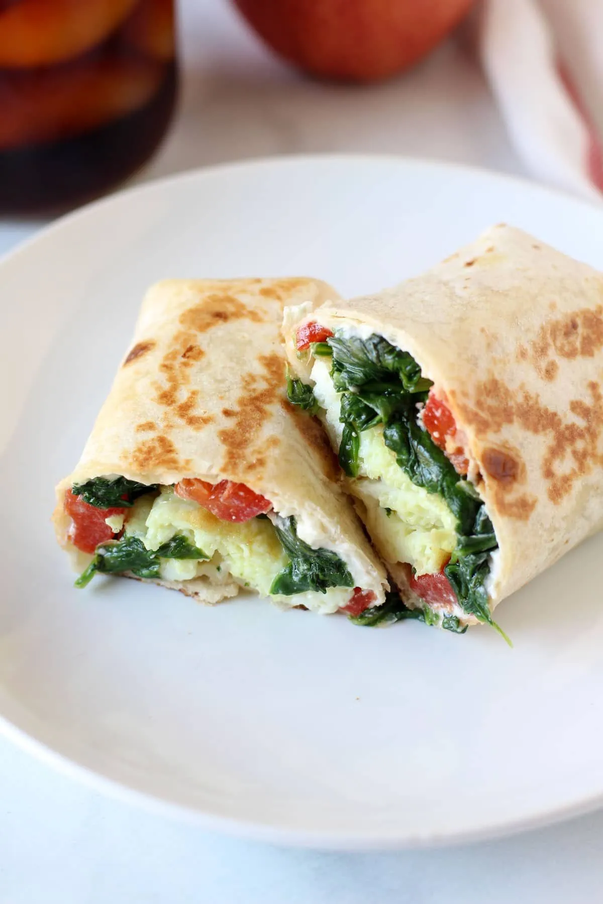Sun Dried Tomato Pesto Spinach Egg White Wrap
