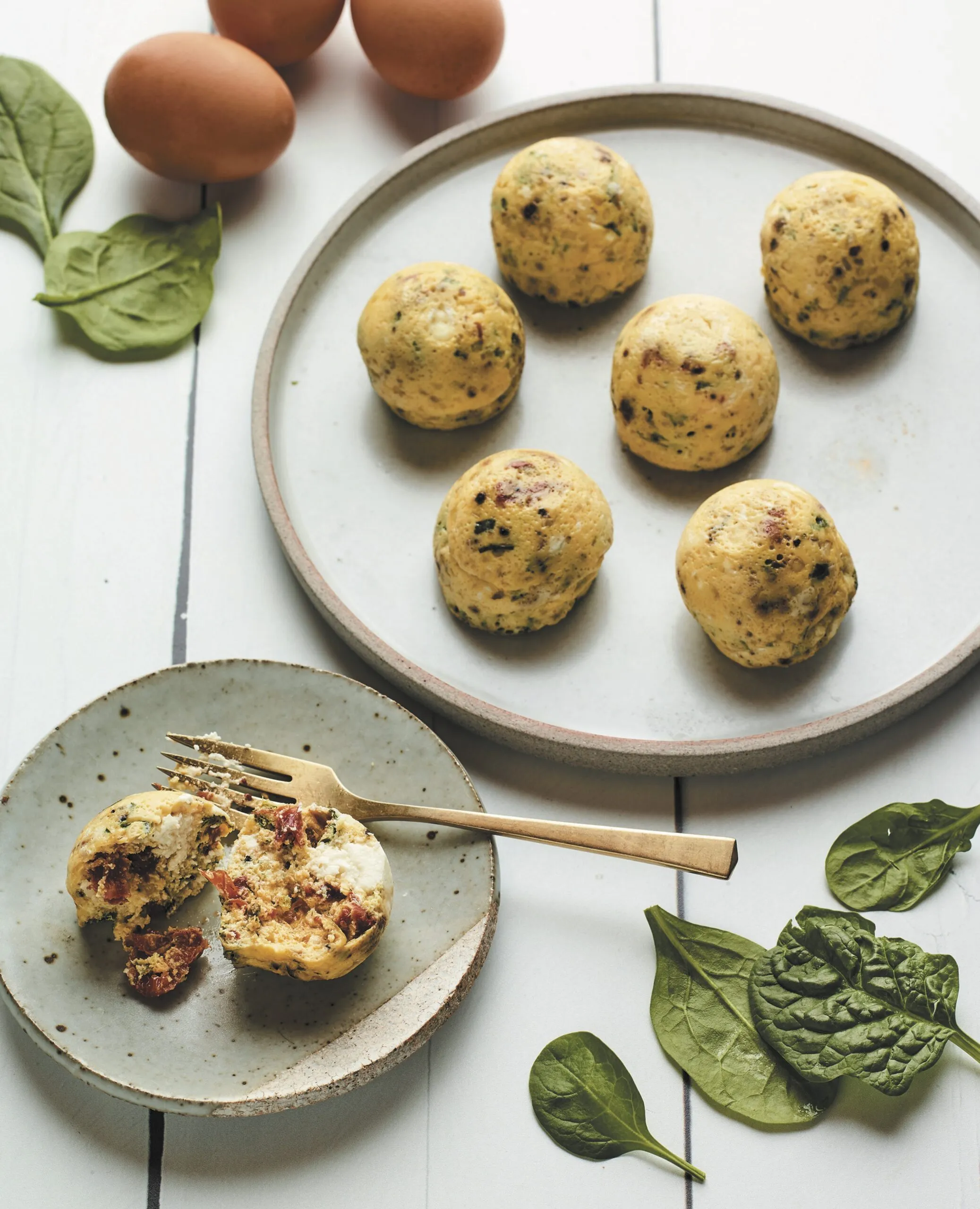 Sun Dried Tomato Spinach Feta Egg Bites