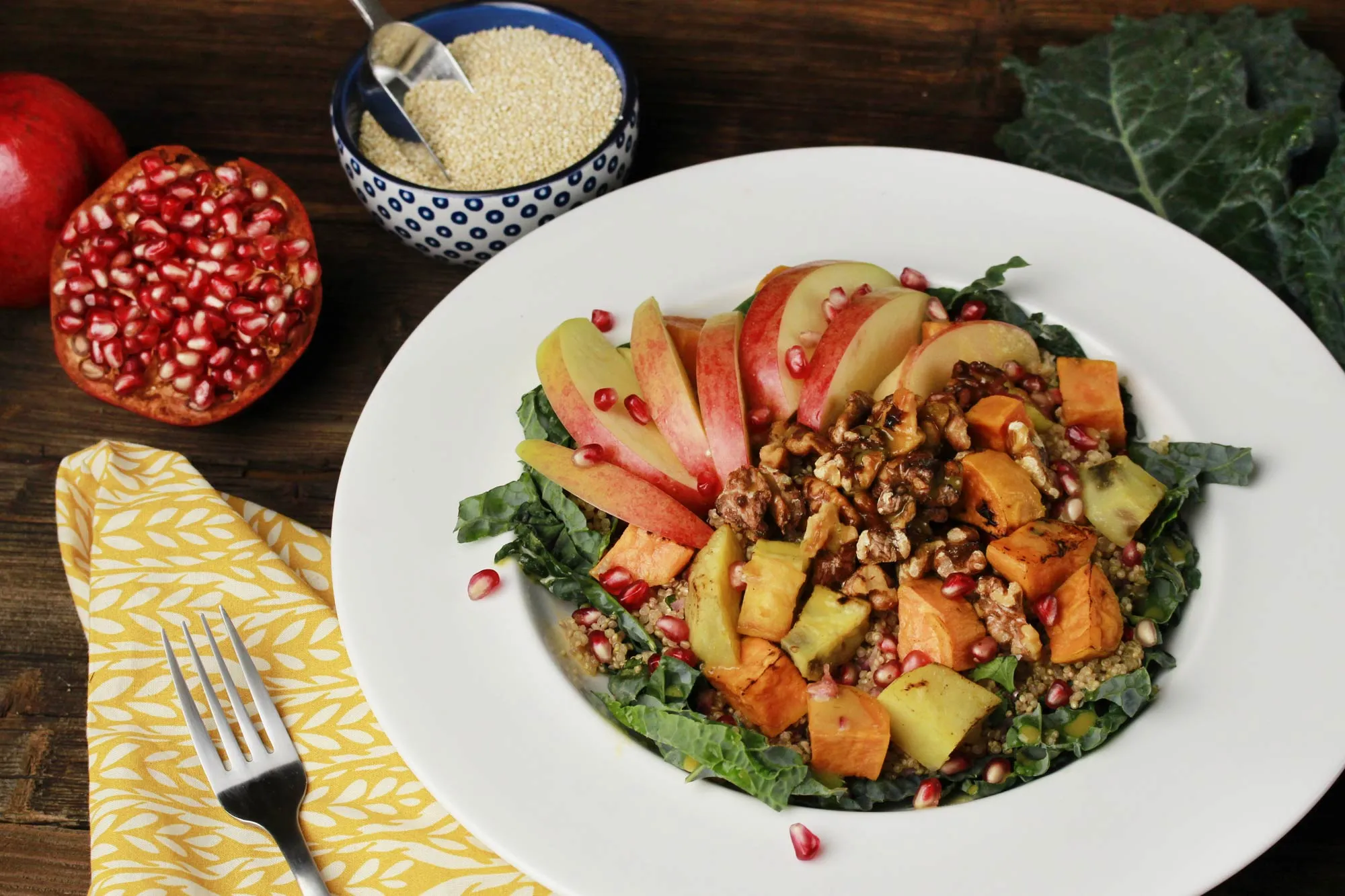 Sweet Potato Arugula and Apple Quinoa Power Bowl