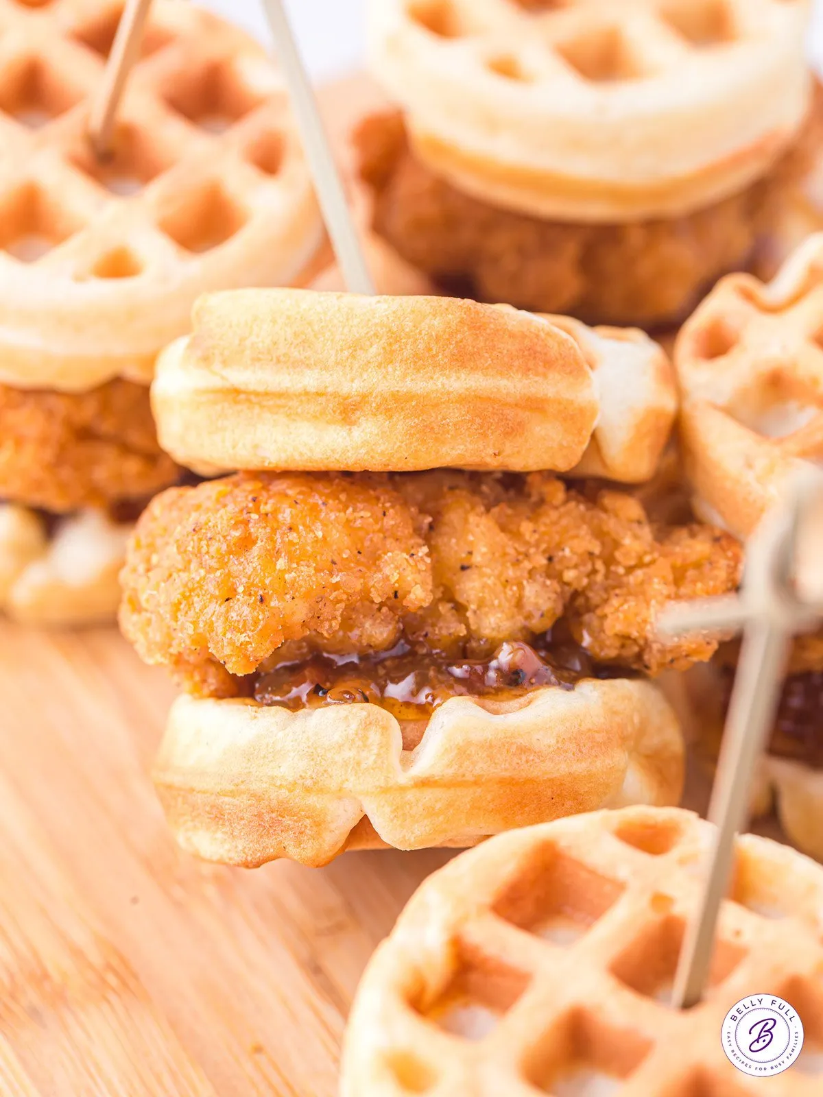 Sweet and Sticky Chicken Waffle Sliders