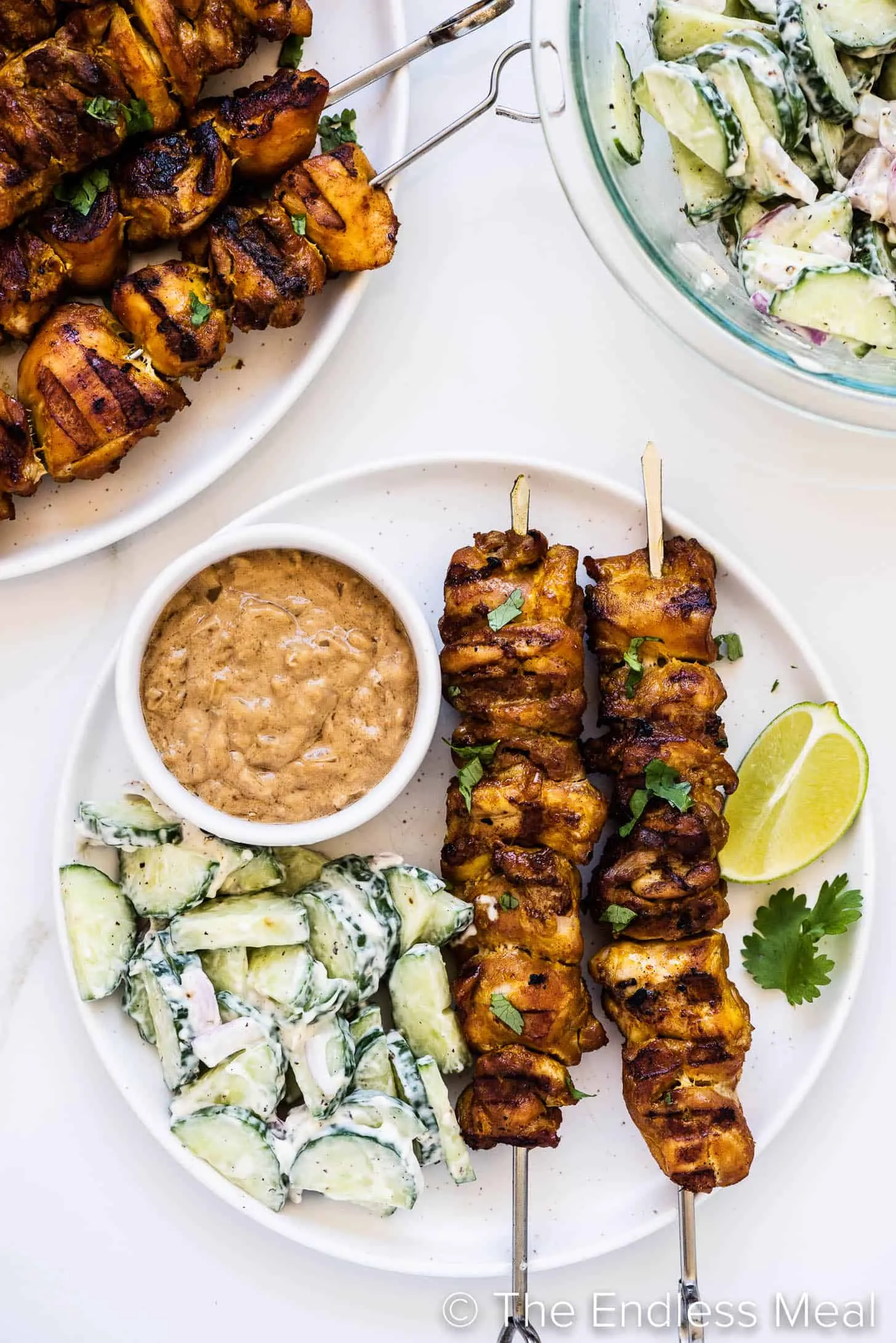 Thai Peanut Chicken Vidalia Onion and Zucchini Skewers