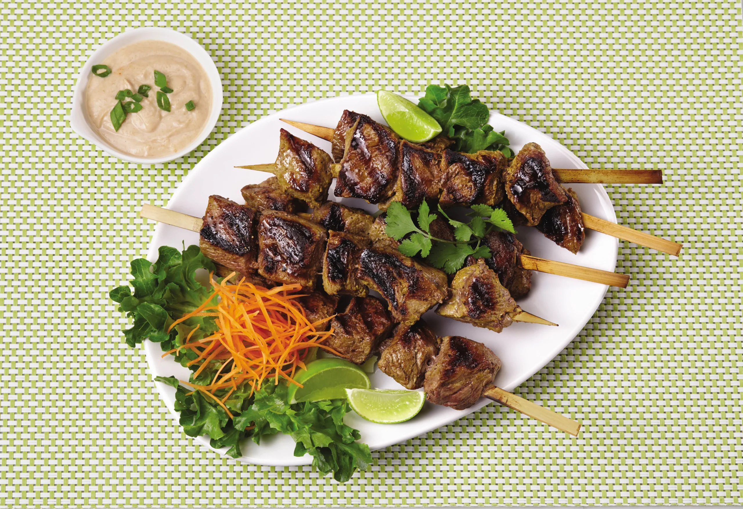 Thai Steak Kabobs with Coconut Curry Sauce