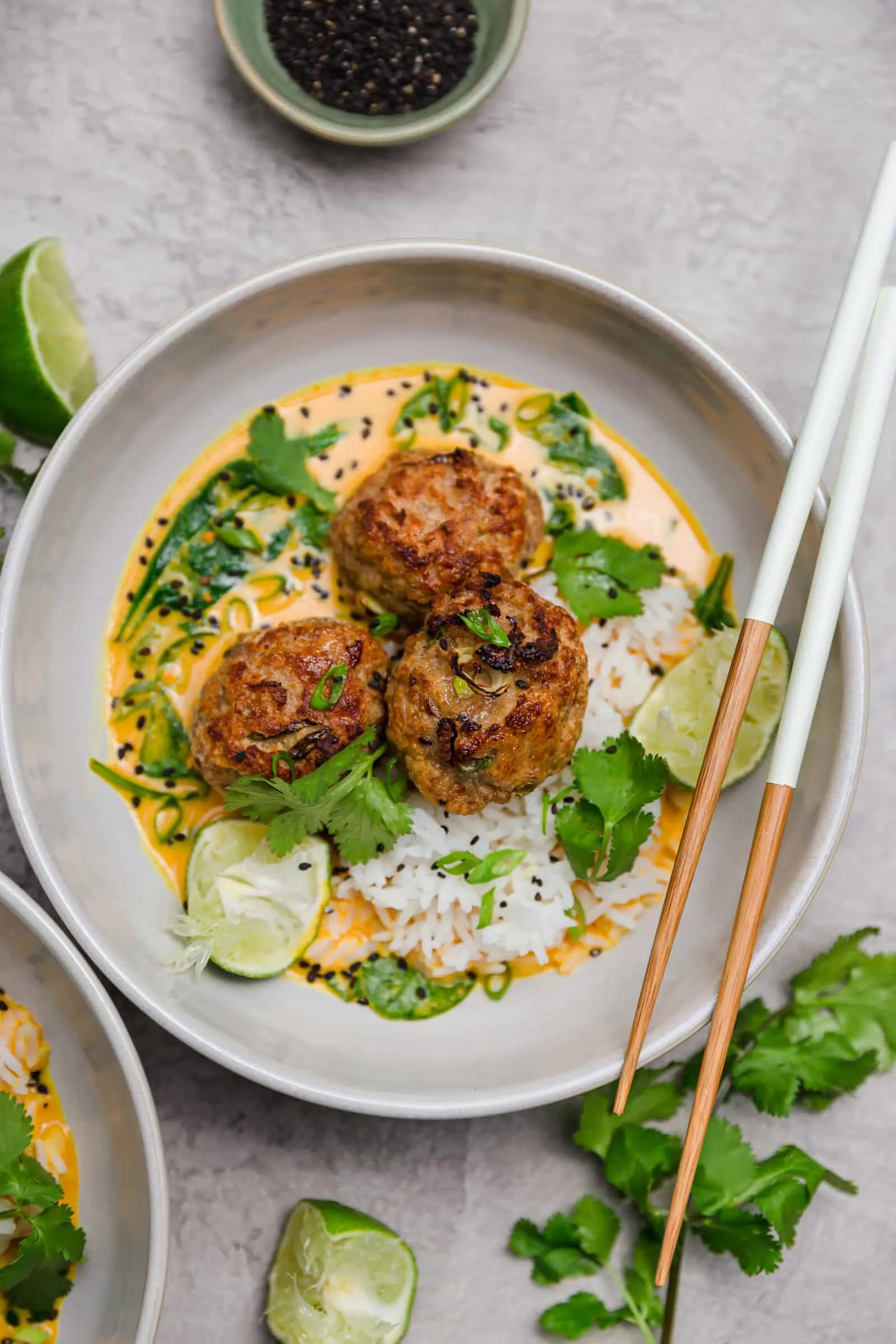 Thai Turkey Meatballs with Lemongrass Coconut Sauce