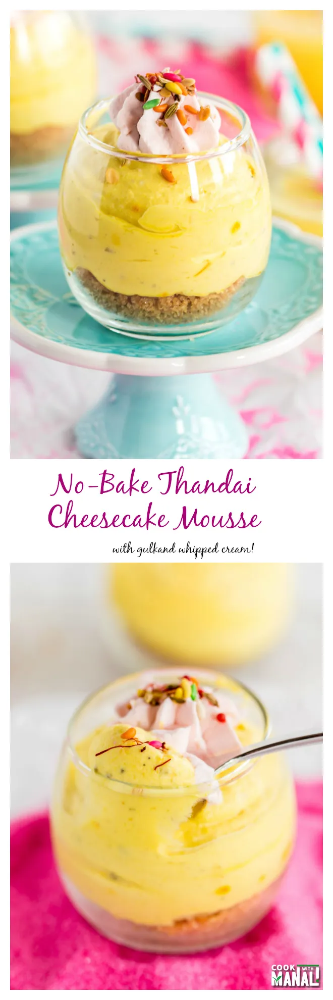 Thandai Cheesecake Mousse with Gulkand Whipped Cream