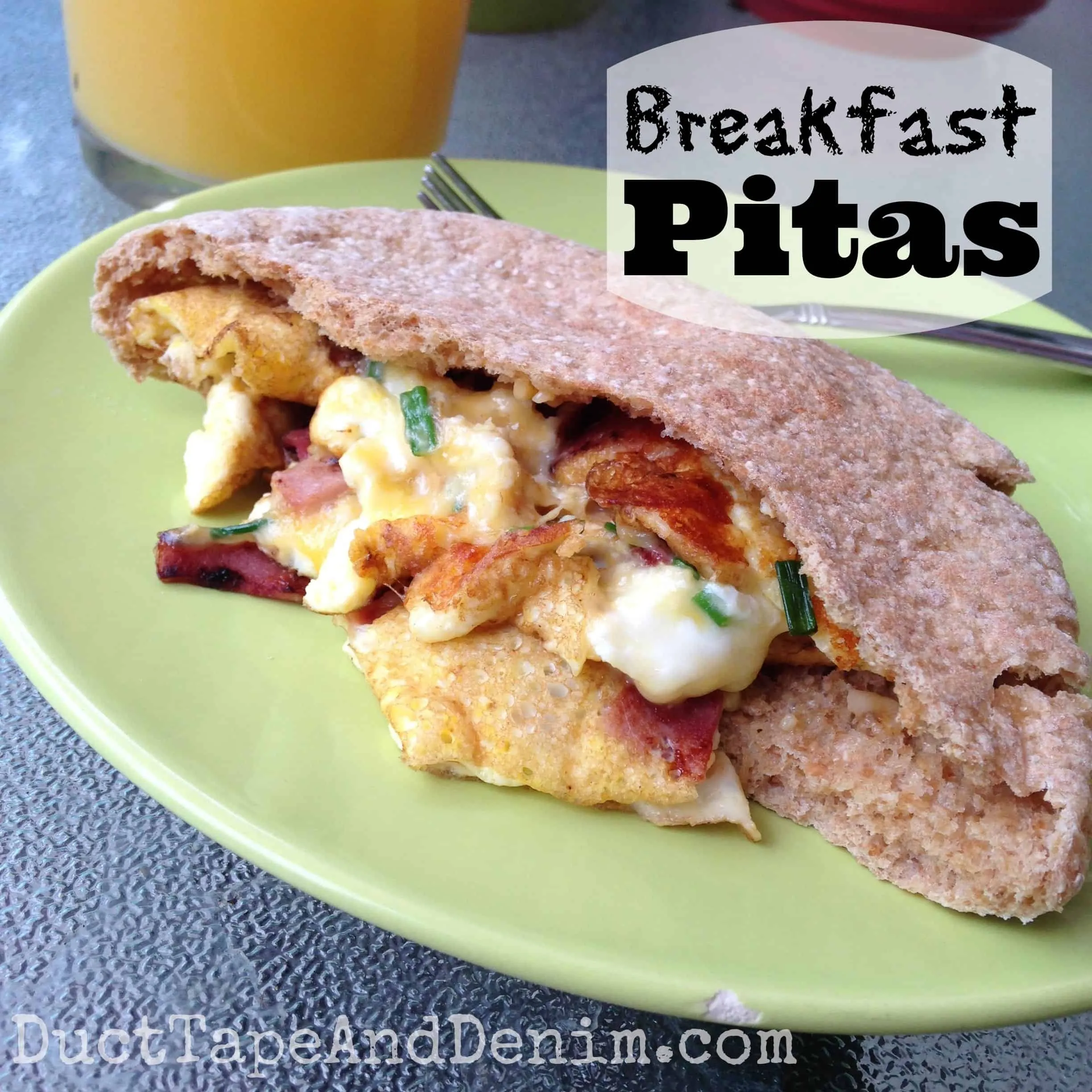 Tomato Chives Breakfast Pitas