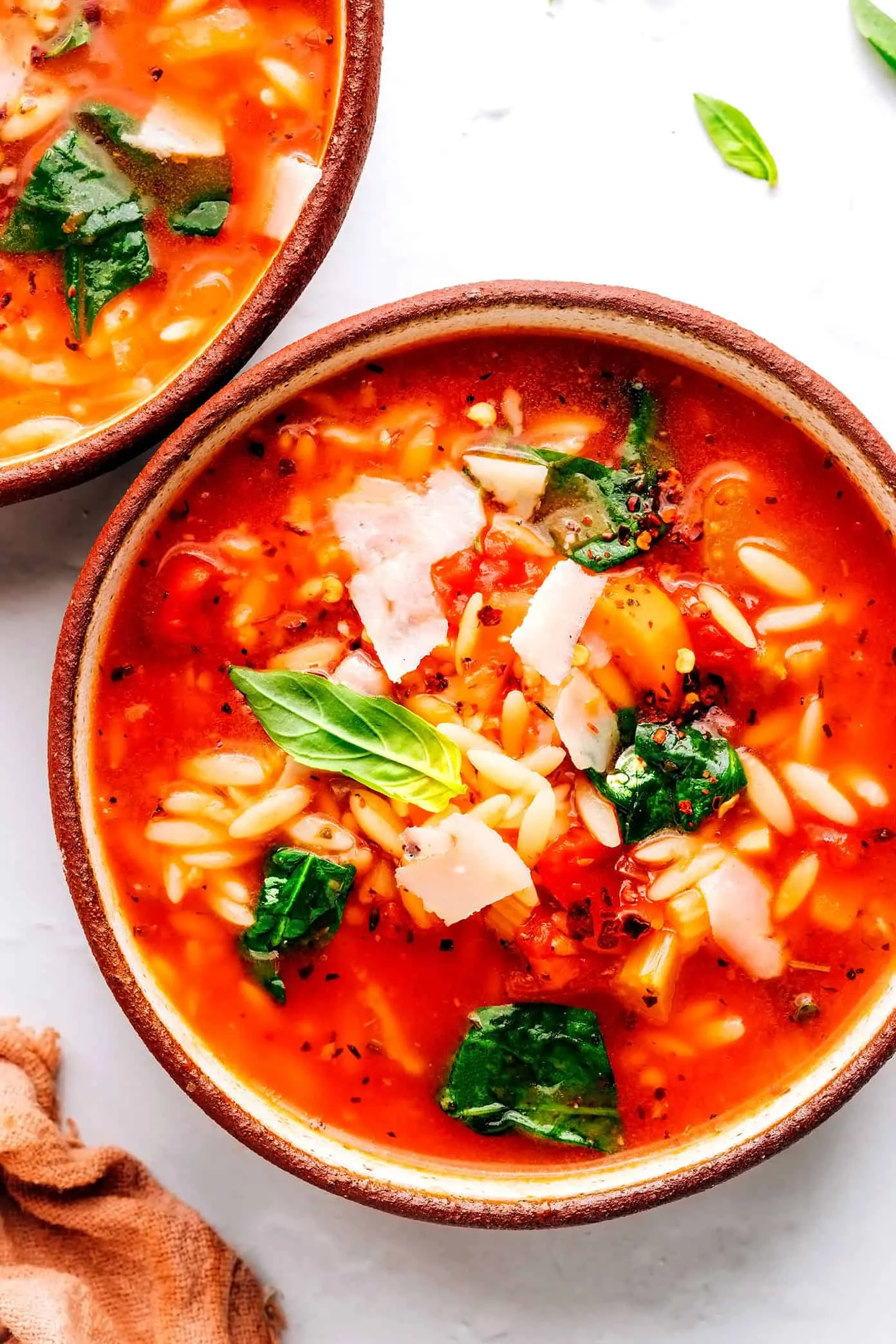 Tomato Spinach Orzo Soup