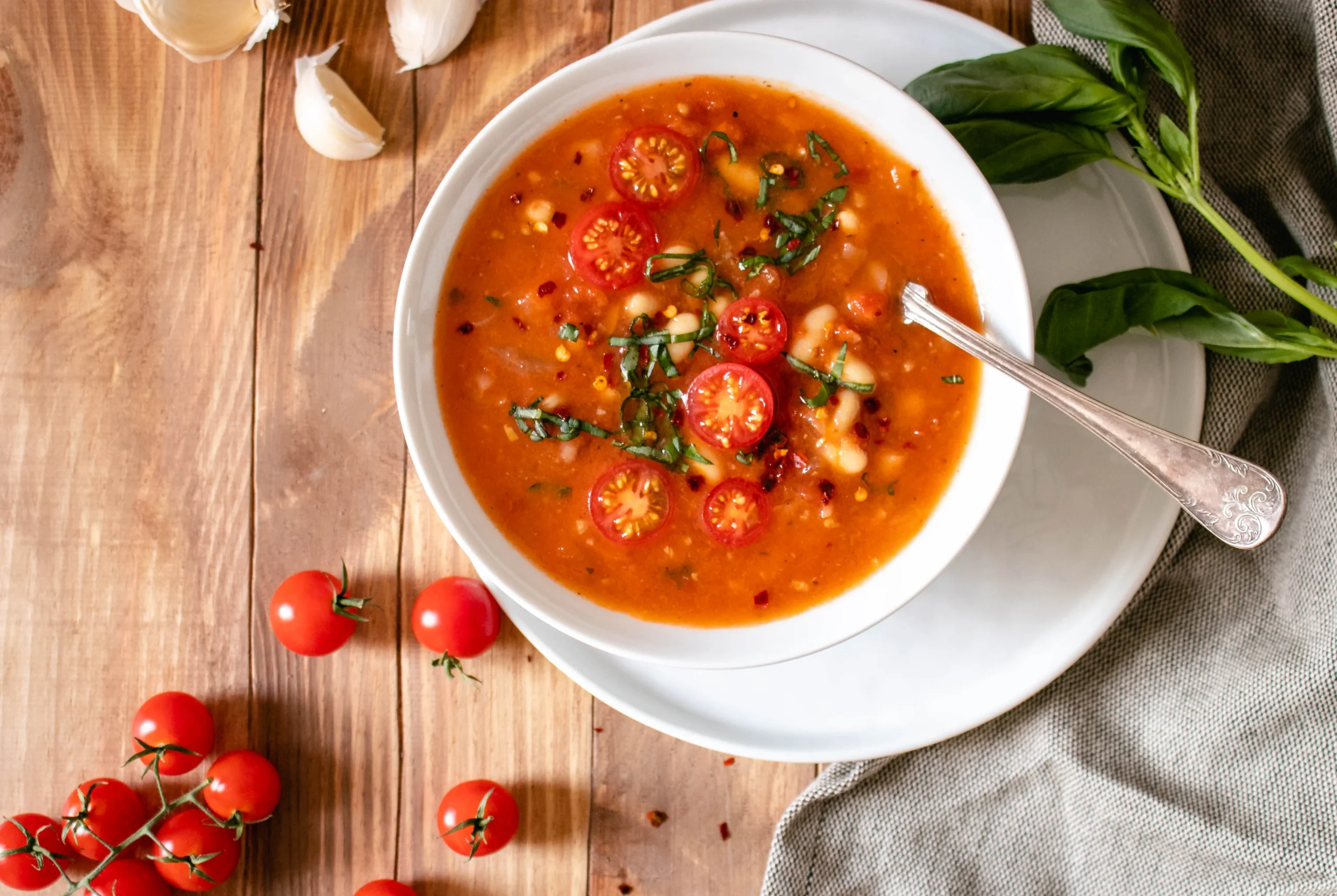 Tomato and Vegetable White Bean Soup