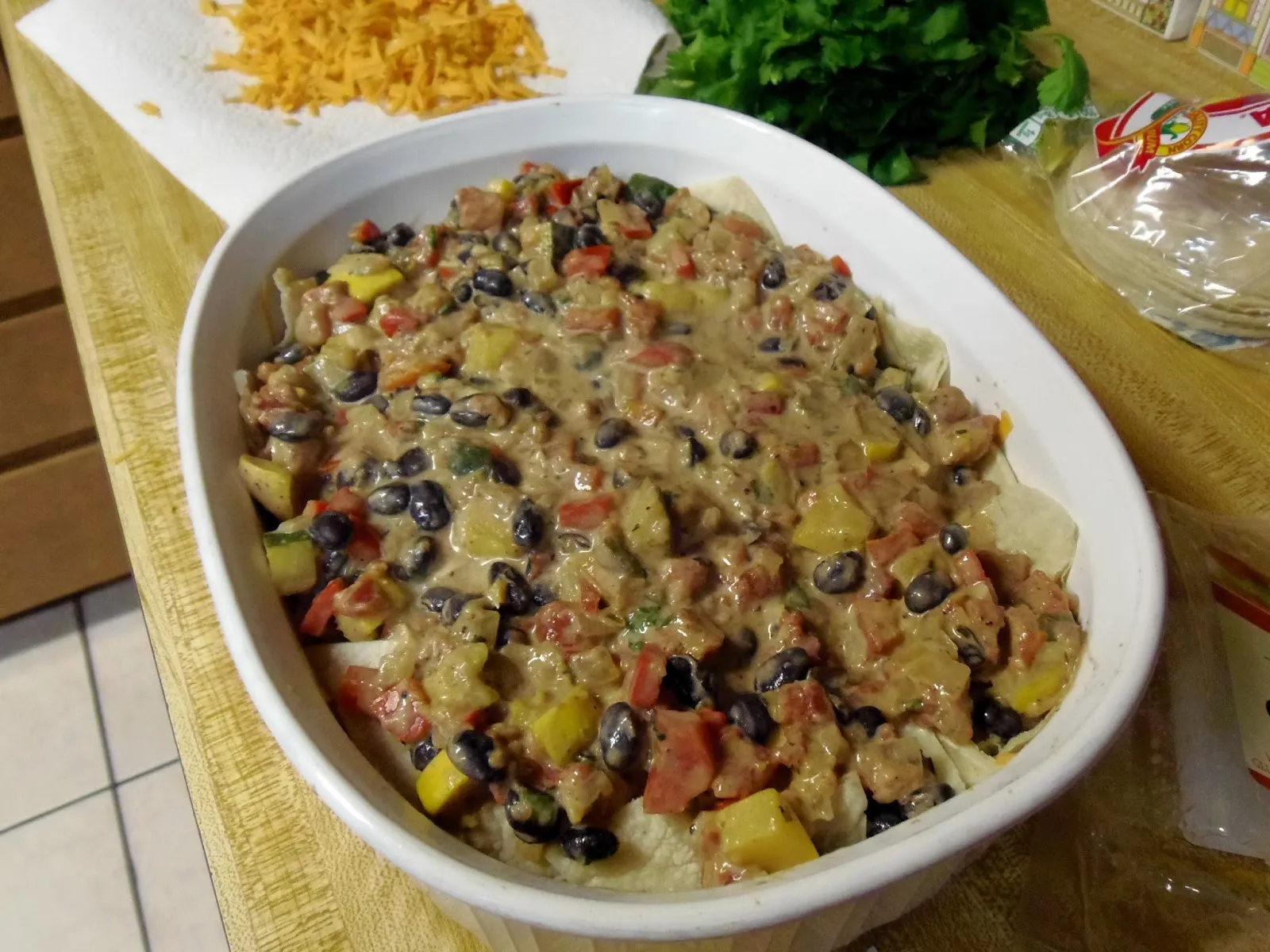 Tortilla and Black Bean Casserole