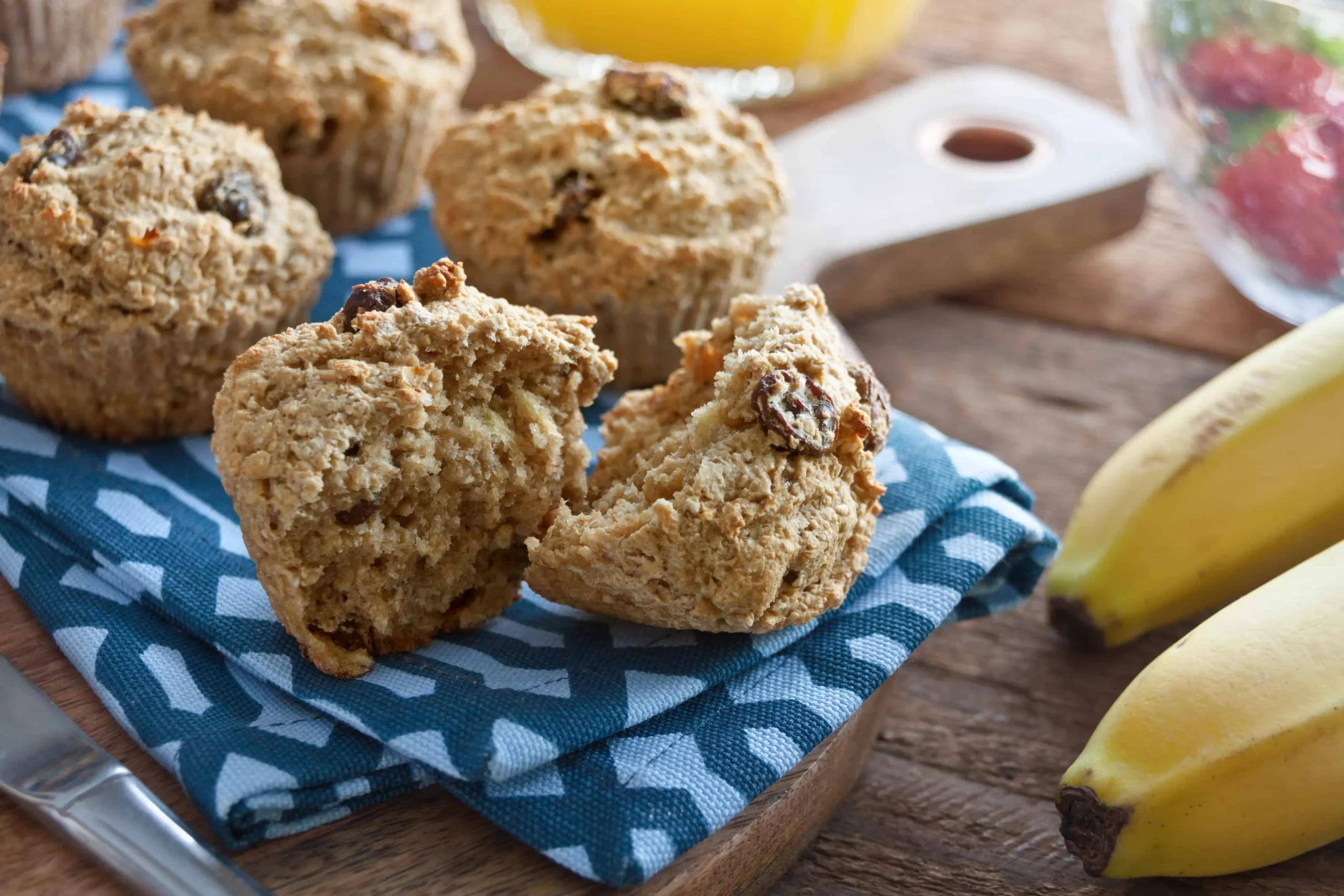 Triple Grain Banana Raisin Muffins