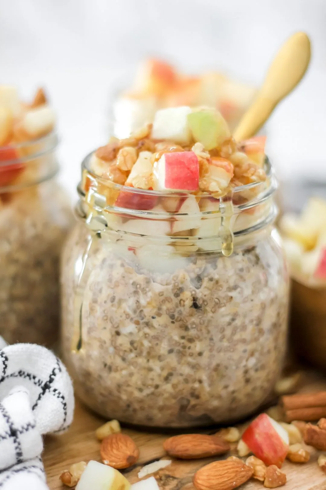 Tropical Overnight Oats with Chia, Cinnamon, and Apple Chips