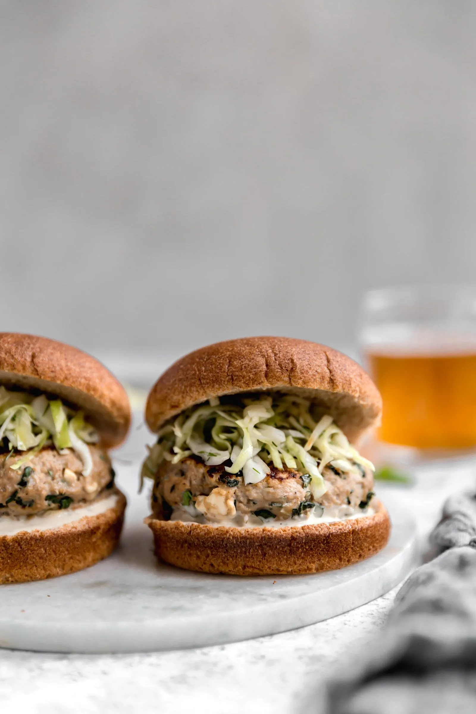 Turkey Burgers with Apple Cabbage Slaw