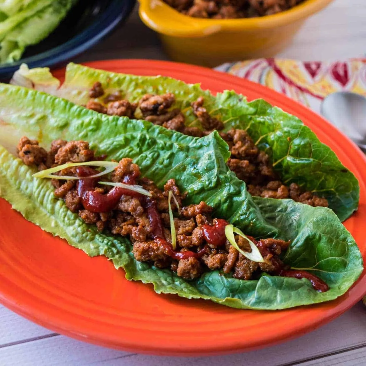 Turkey Lettuce Wraps (Korean Style)