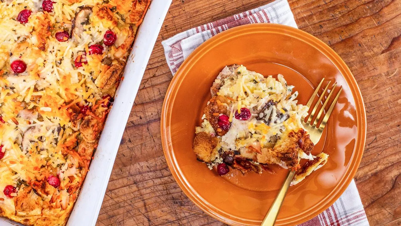 Turkey and Cranberry Strata