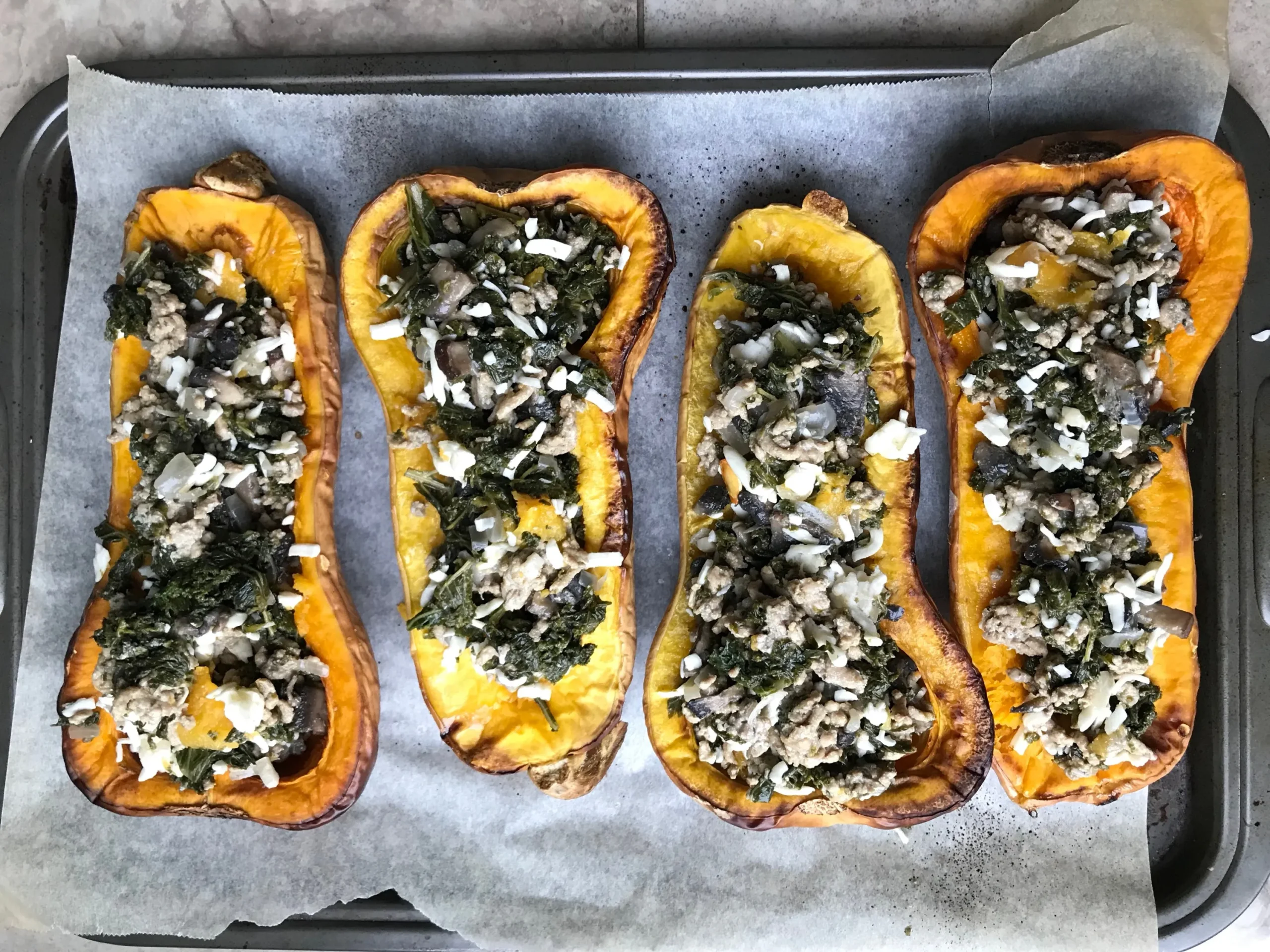 Turkey with Kale and Squash Stuffing