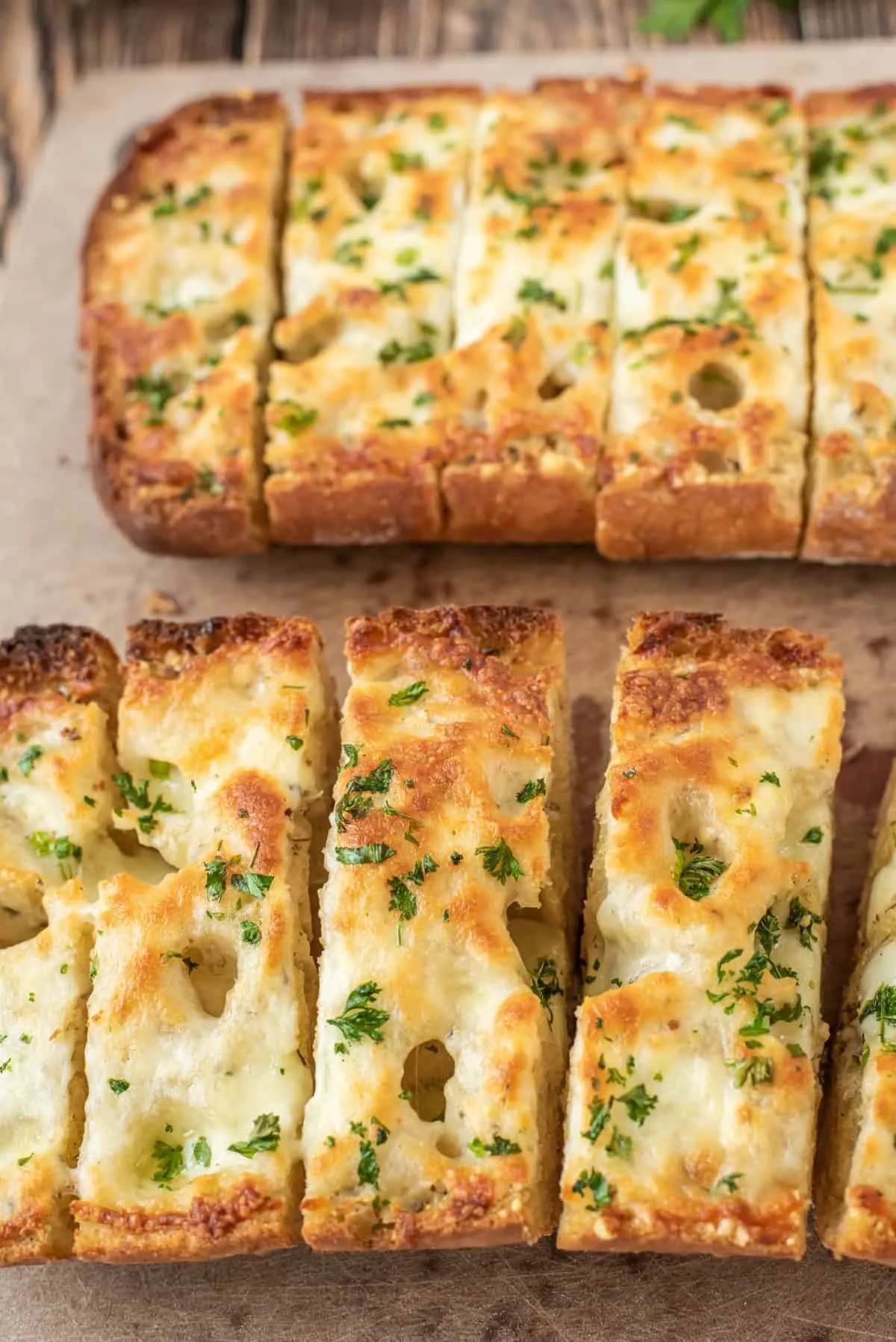 Twice Baked Cheesy Garlic Bread