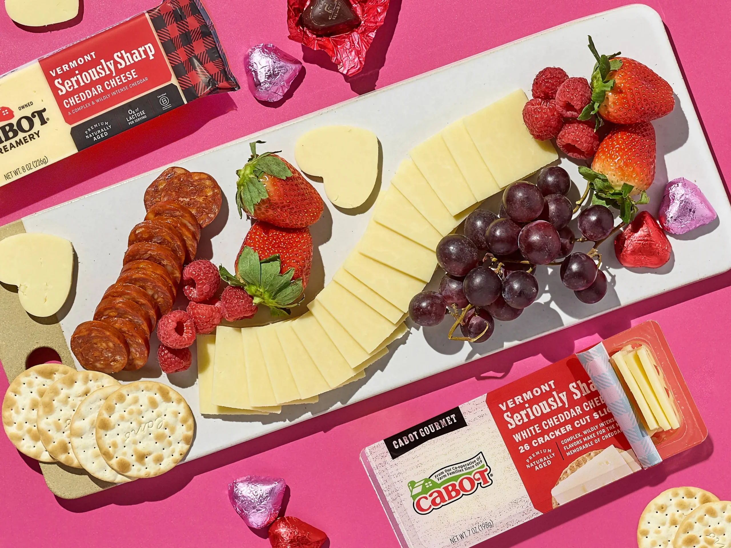 Valentine's Day Cheese and Peanut Butter Ball Board