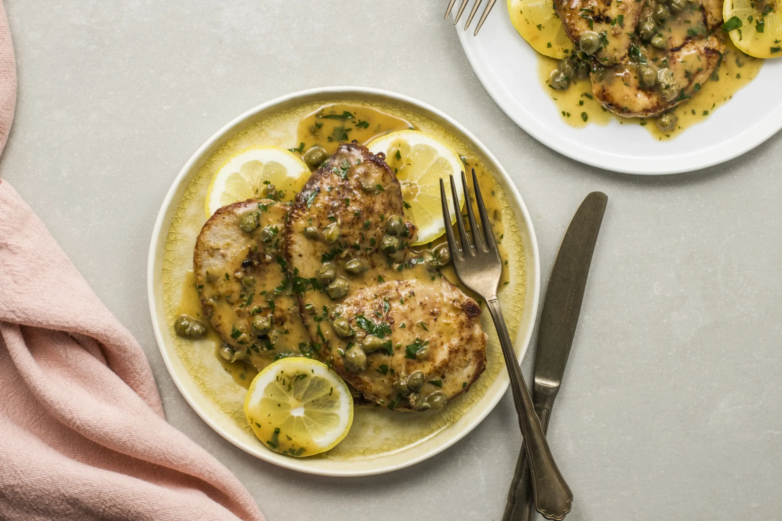 Veal Piccata with Pine Nuts