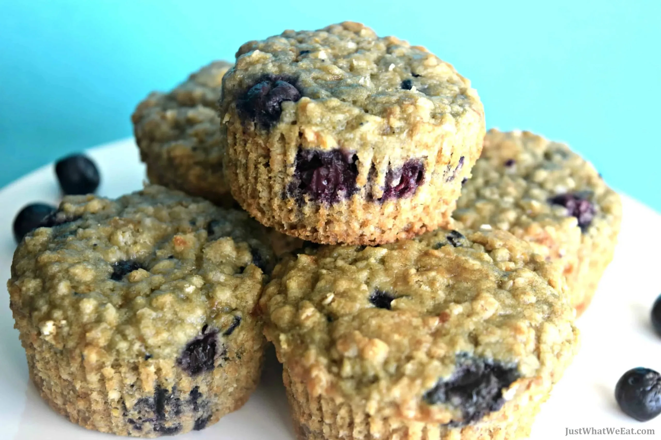 Vegan Blueberry Oatmeal Muffins