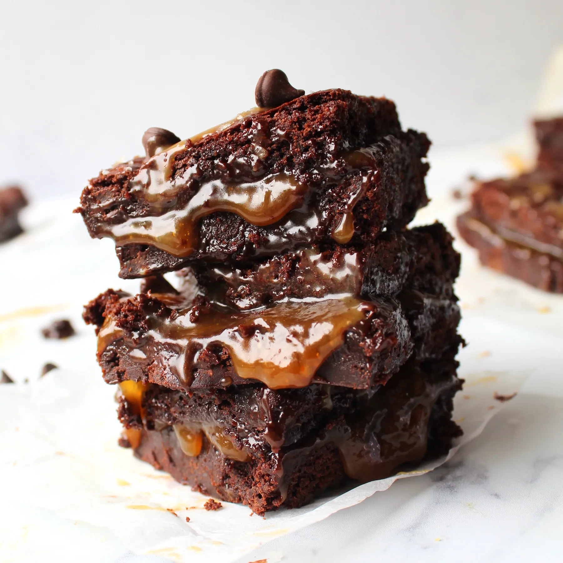 Vegan Breakfast Brownies with Salted Caramel Hot Chocolate Frosting