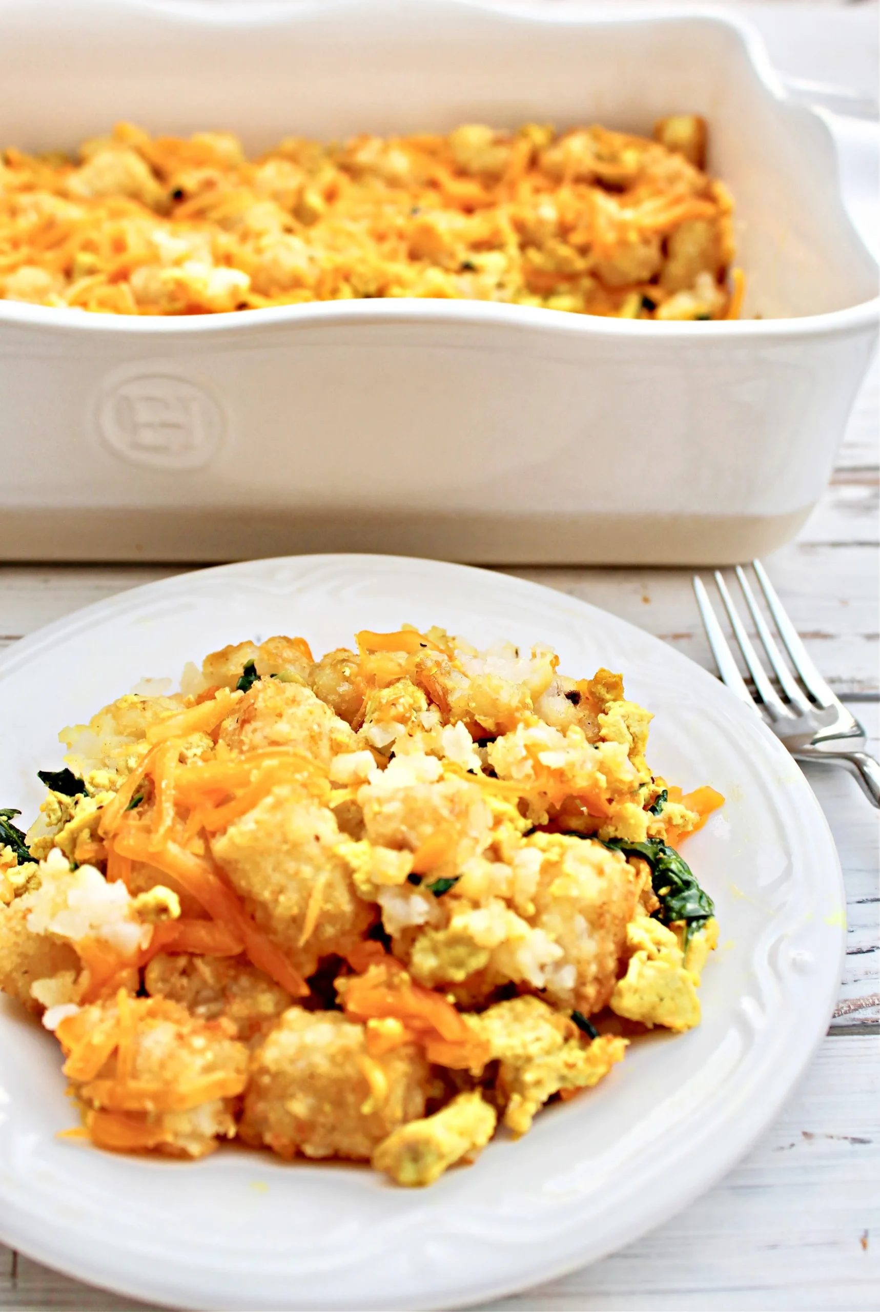 Vegan Breakfast Casserole with Tater Tots