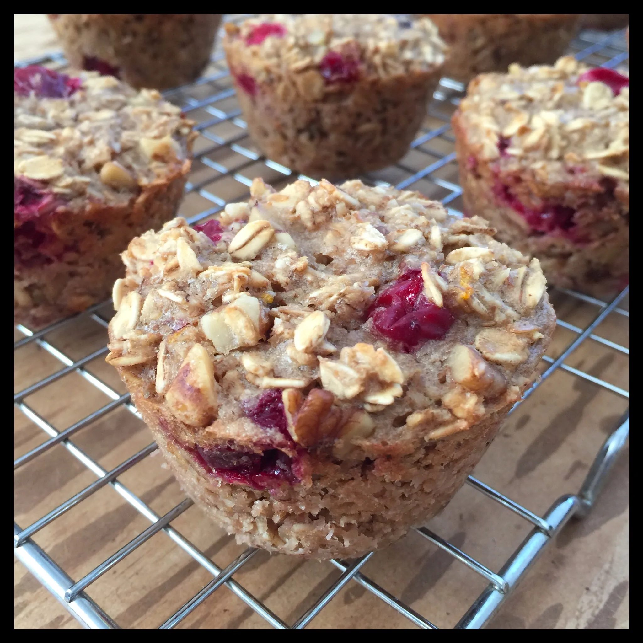 Vegan Cranberry Orange Oat Muffins