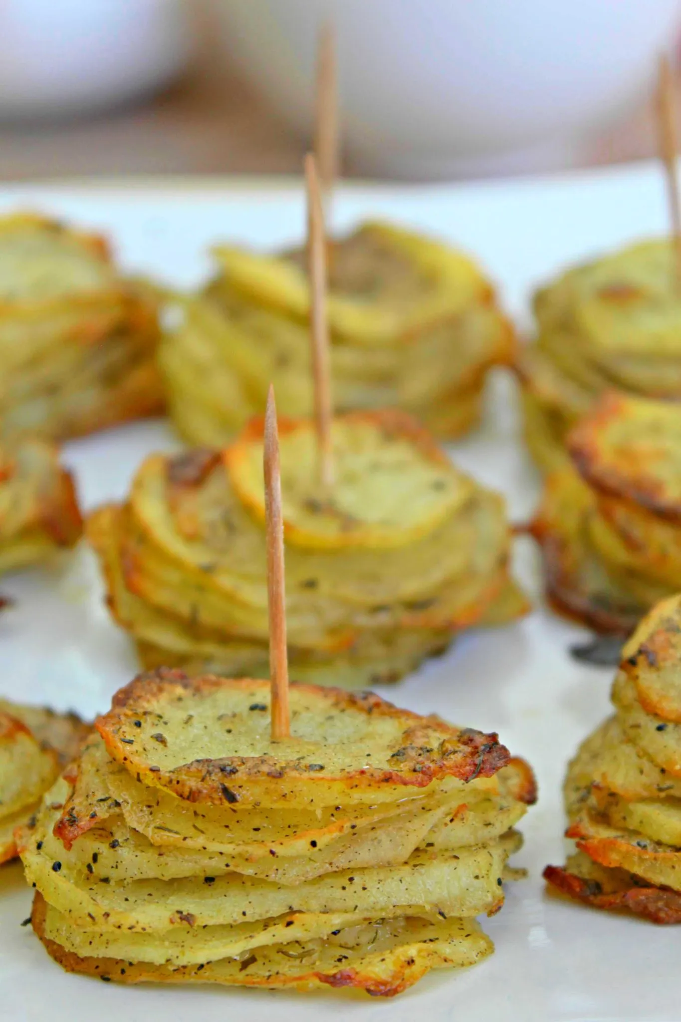 Vegan Garlic Parmesan Potato Stacks