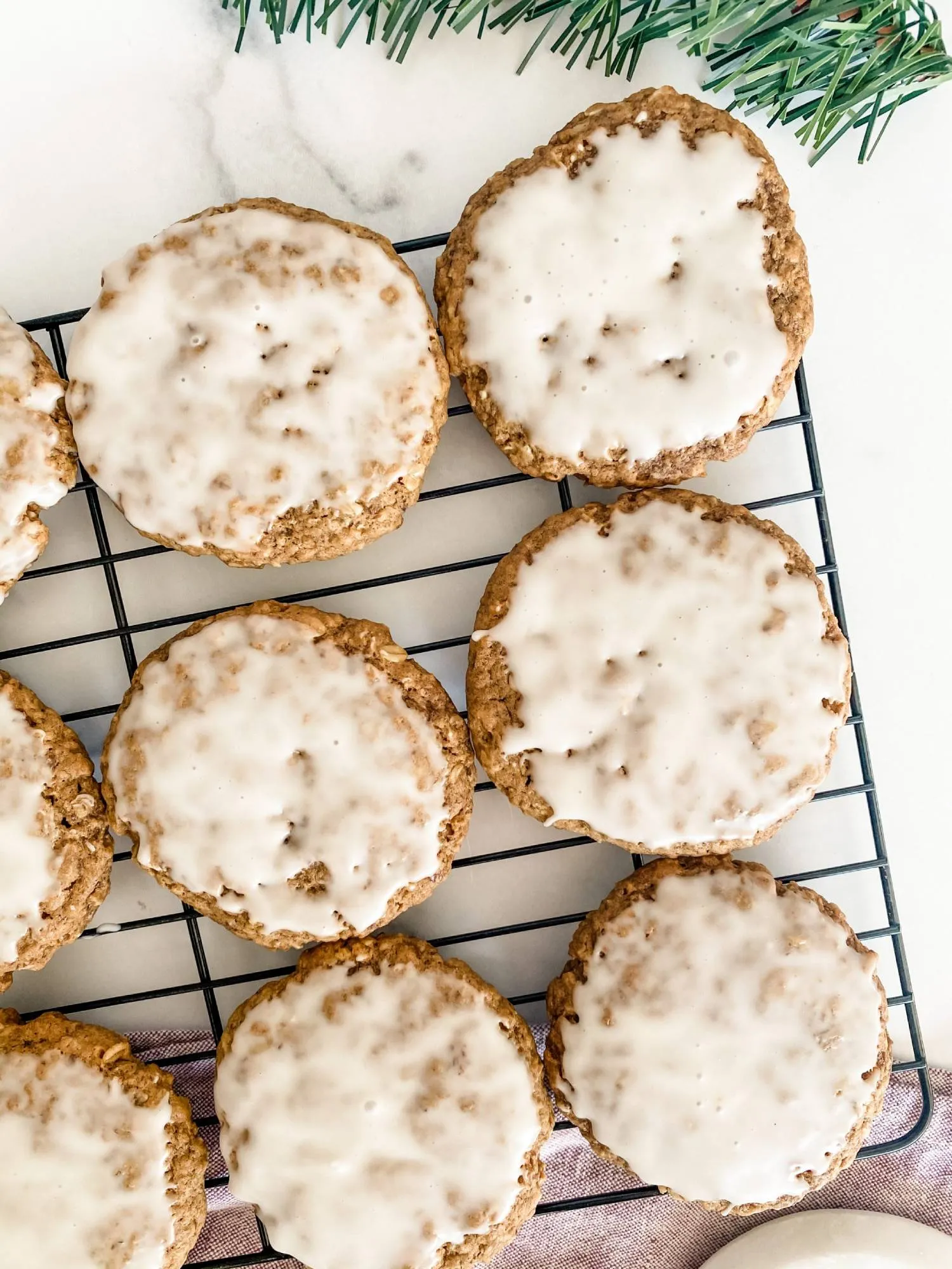 Vegan Old Fashioned Iced Oatmeal Cookies
