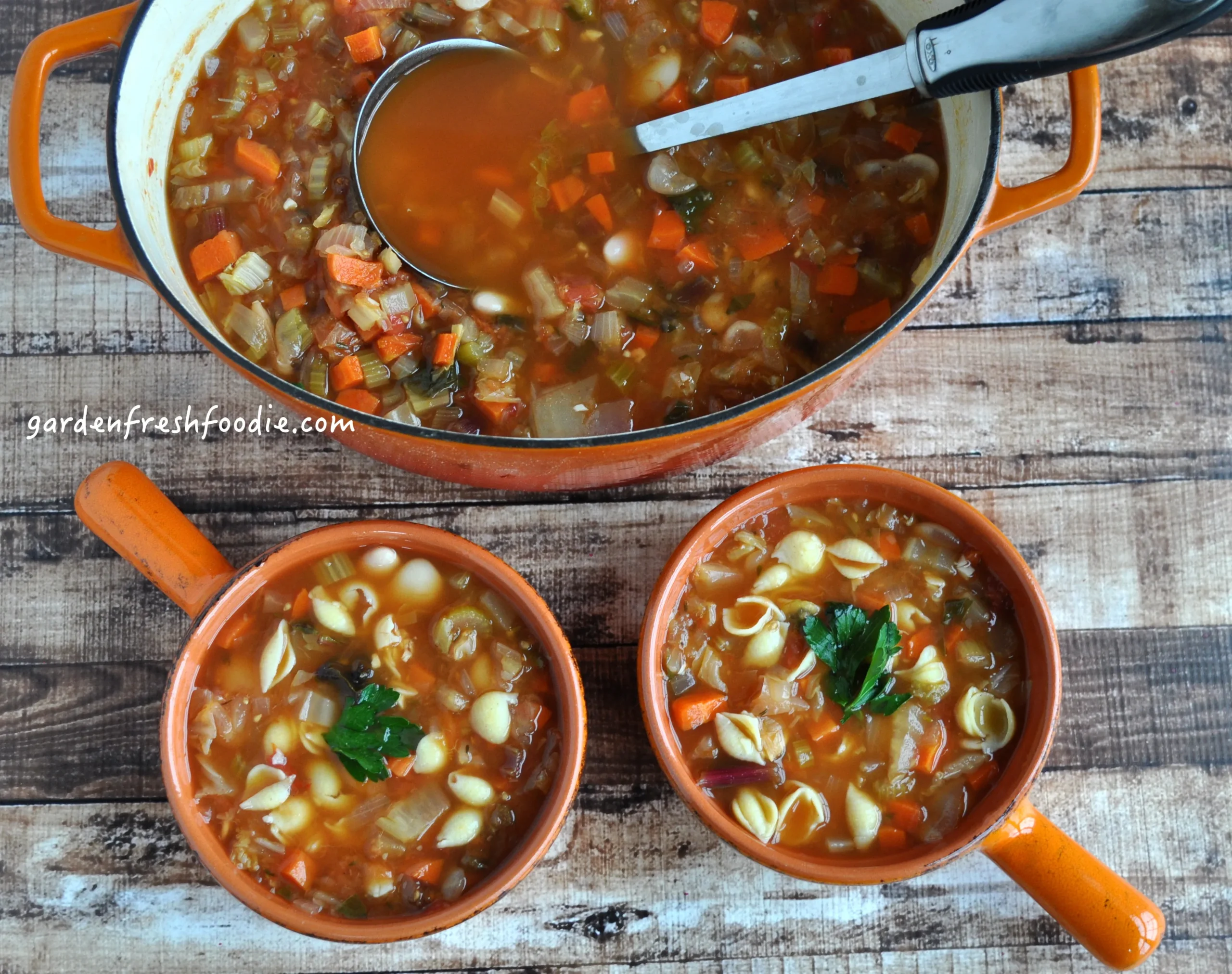 Vegan Pasta e Fagioli Soup with a Gluten Free Option