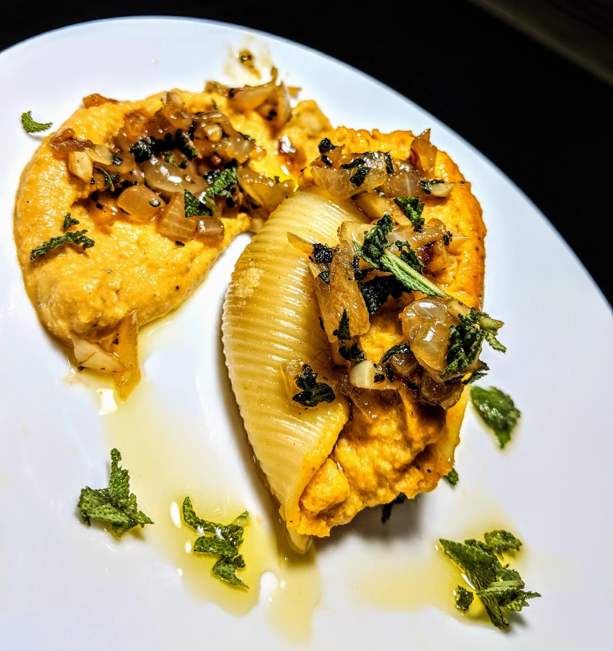 Vegan Stuffed Shells with Butternut Sage Sauce